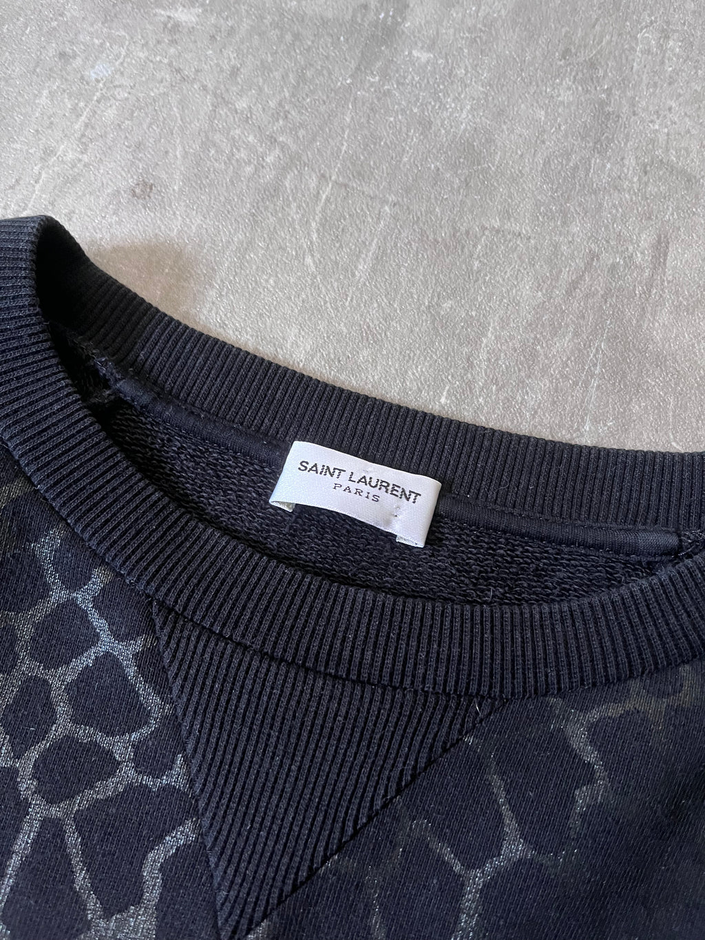 F/W 2015 Saint Laurent Paris by Hedi Slimane Reflective Animal Print Sweatshirt Black Men - L
