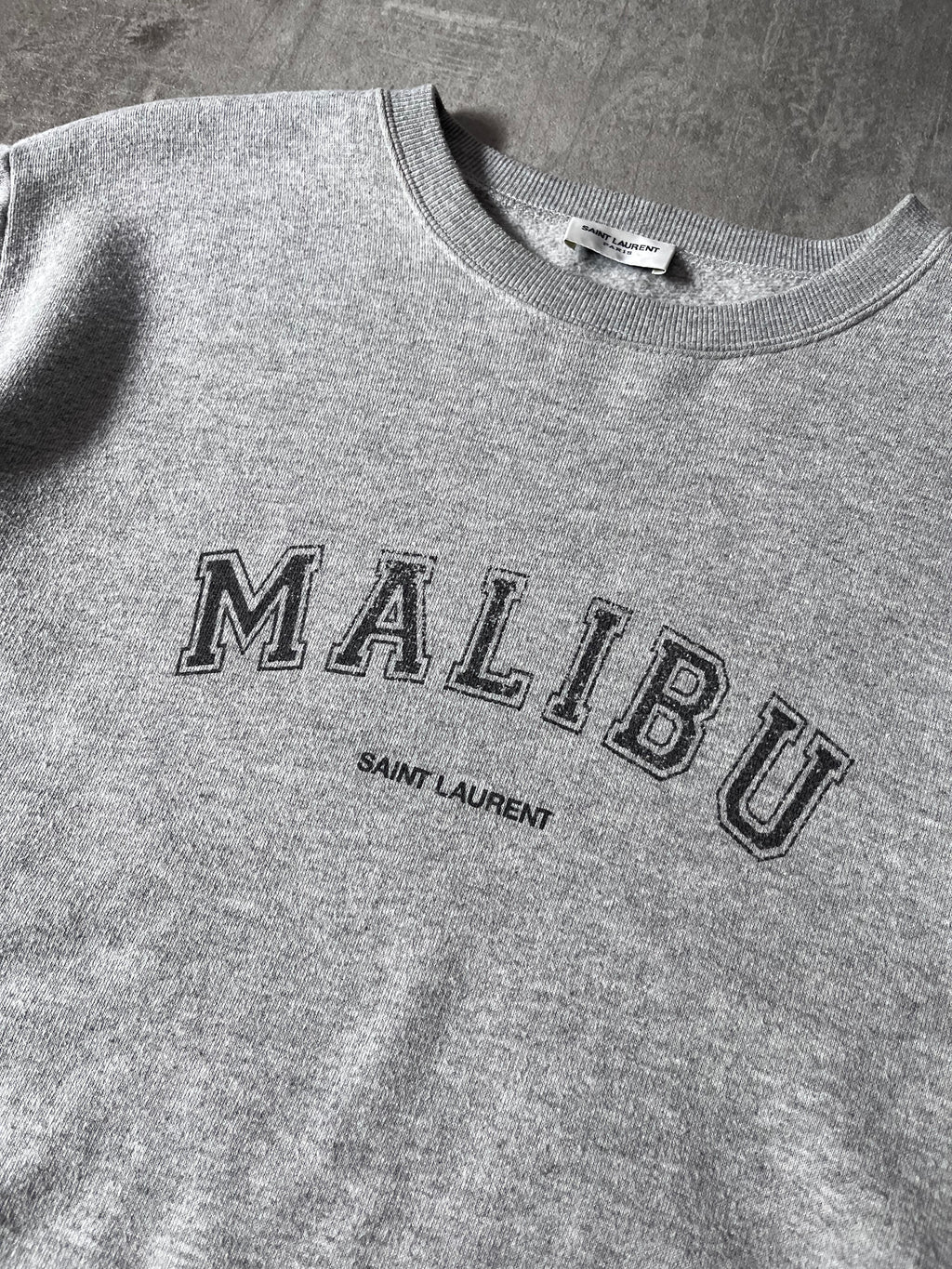 S/S 2019 Saint Laurent Paris Malibu Sweatshirt Grey Men - L