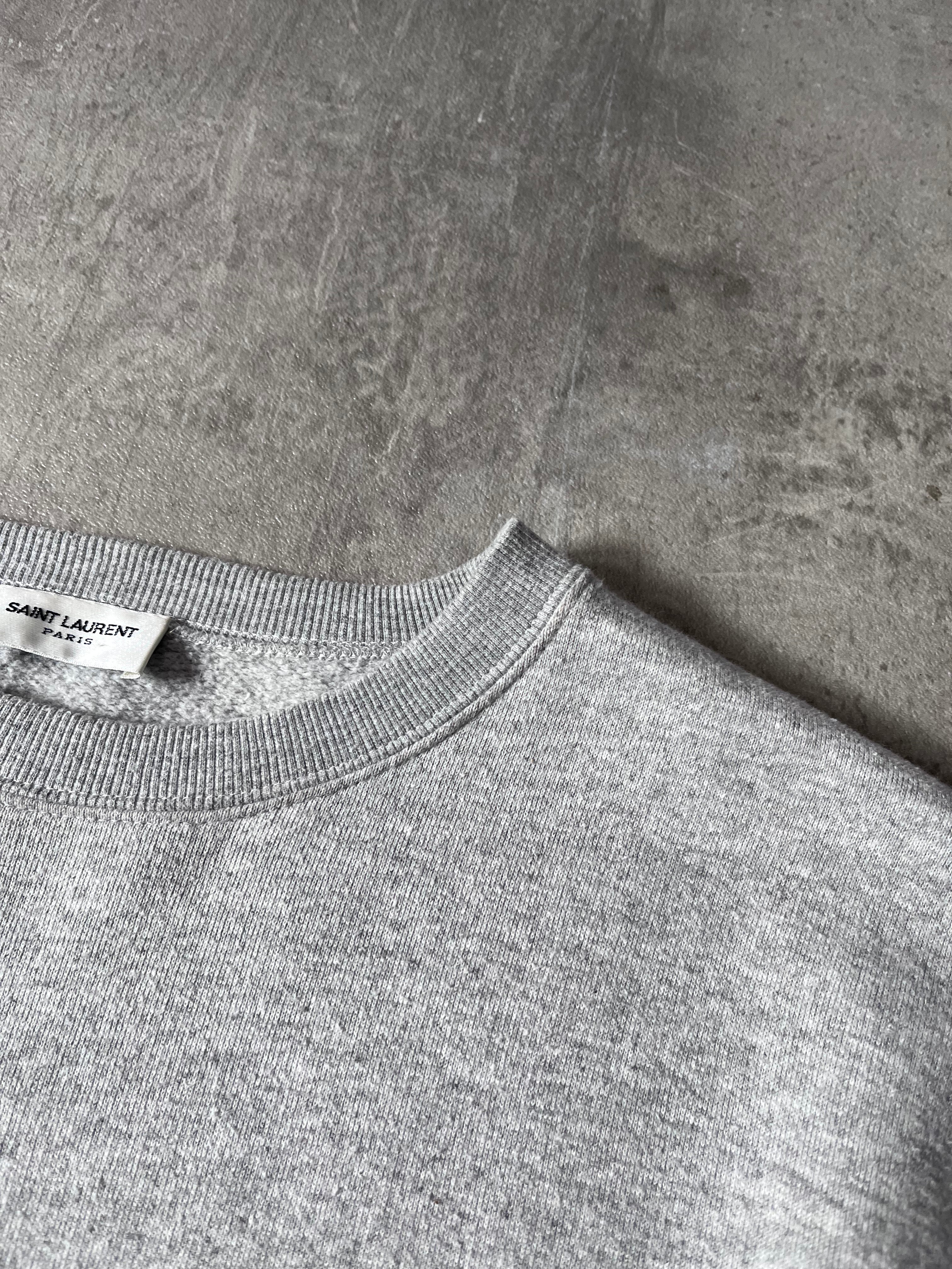 S/S 2019 Saint Laurent Paris Malibu Sweatshirt Grey Men - L