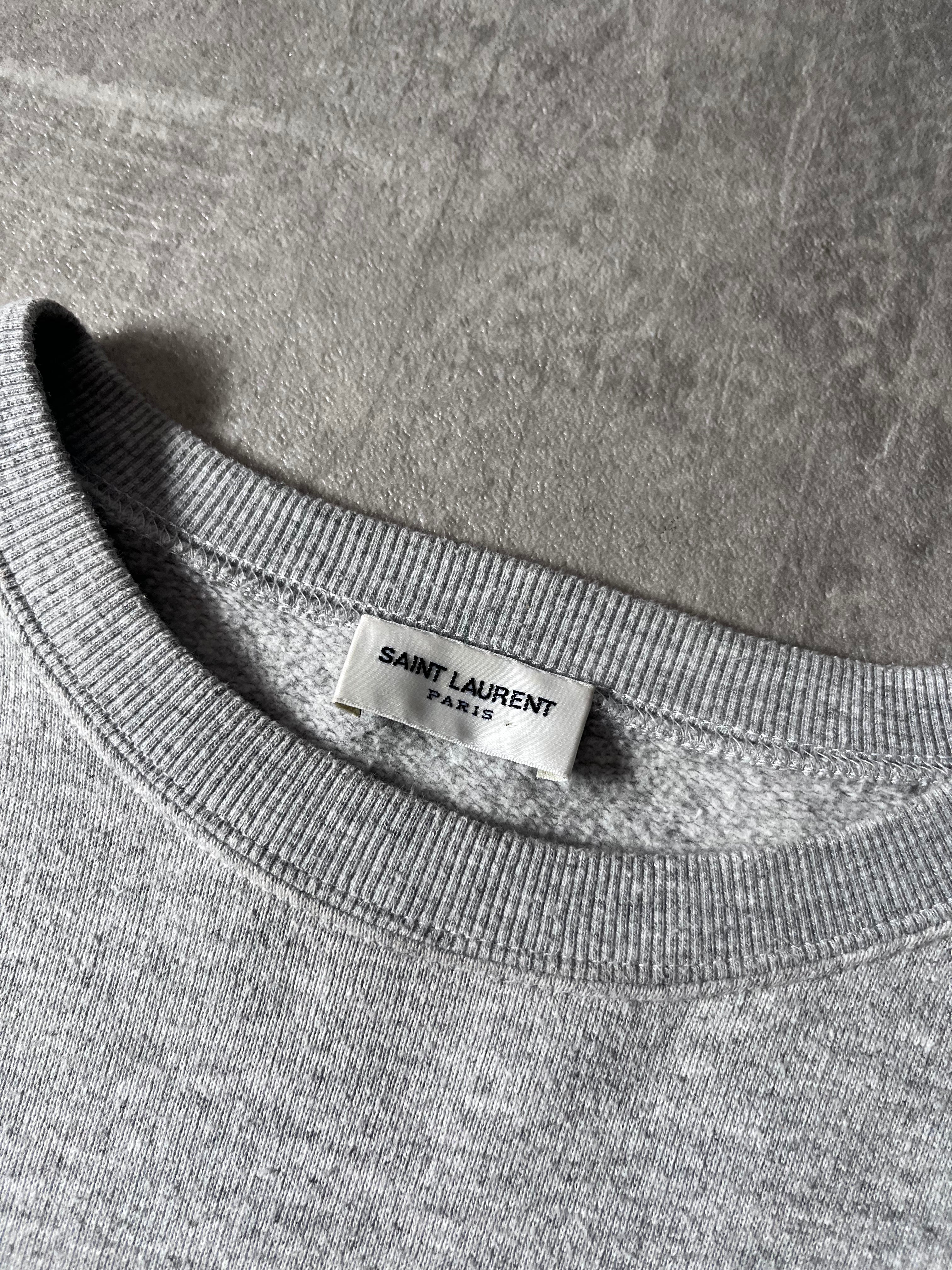 S/S 2019 Saint Laurent Paris Malibu Sweatshirt Grey Men - L