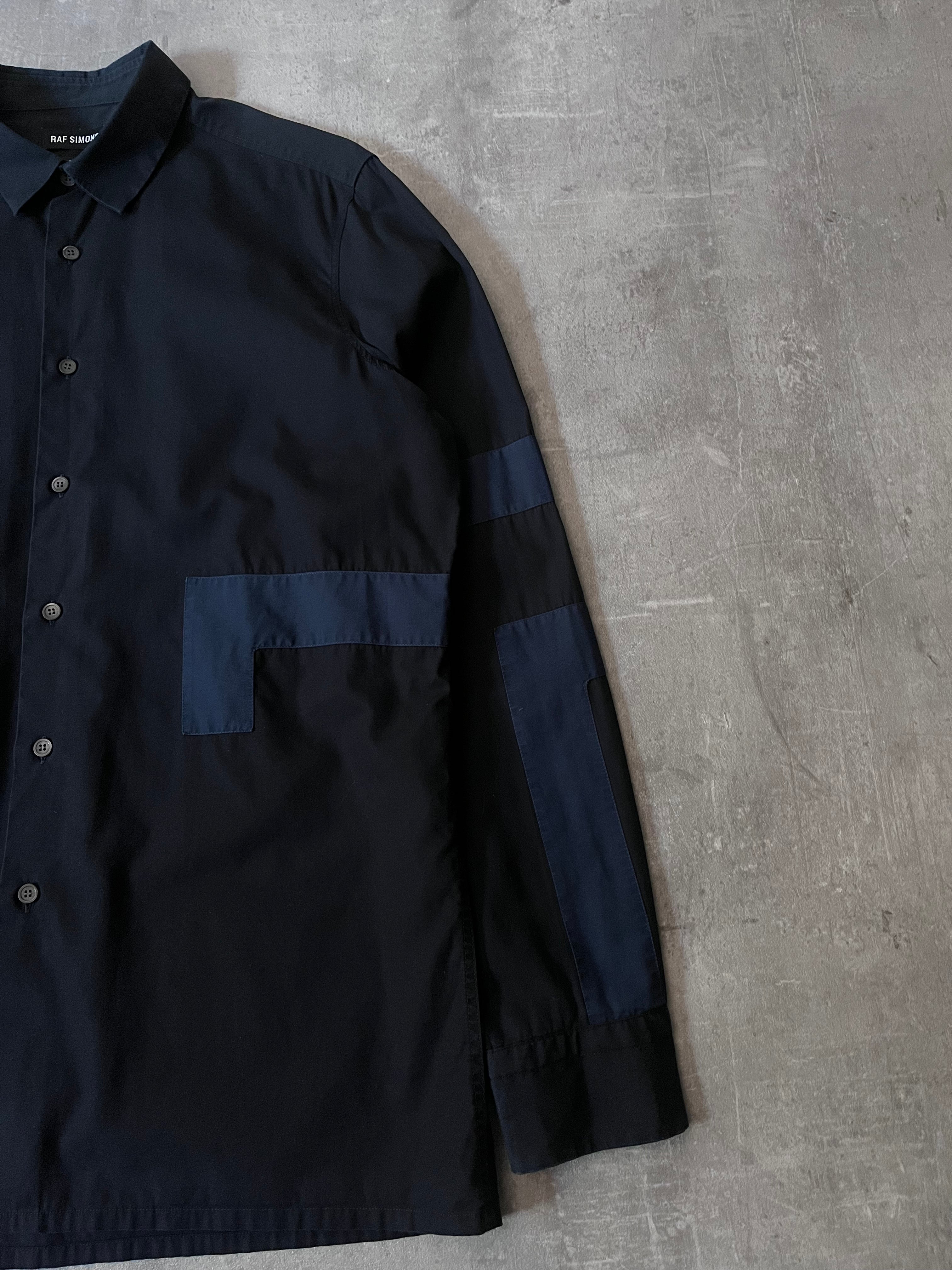 Raf Simons Geometric Patch Shirt Black Navy Men - M