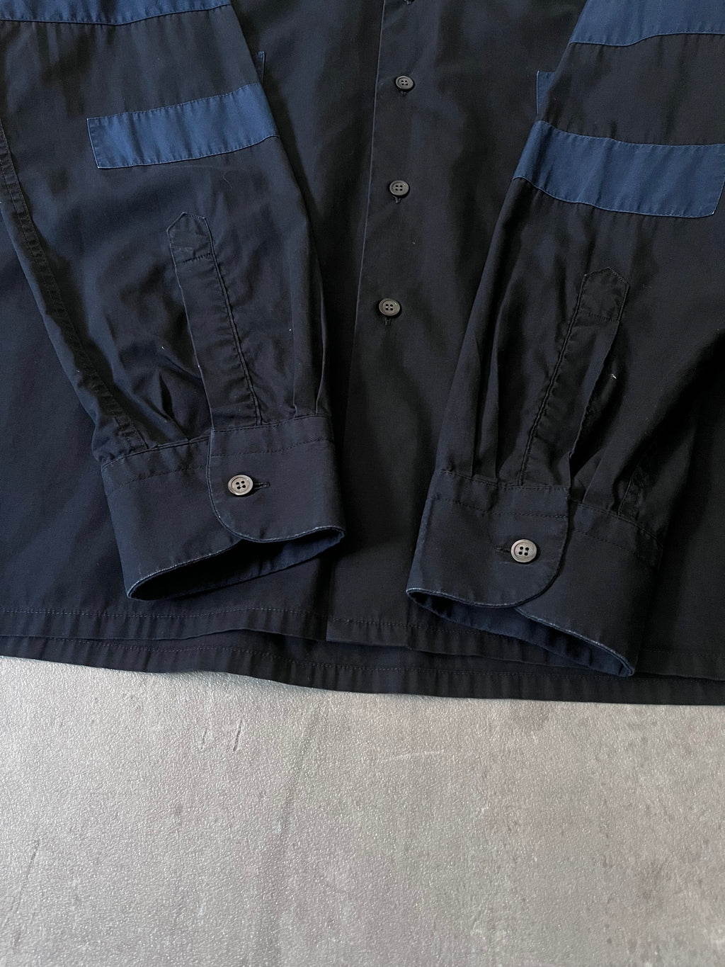 Raf Simons Geometric Patch Shirt Black Navy Men - M