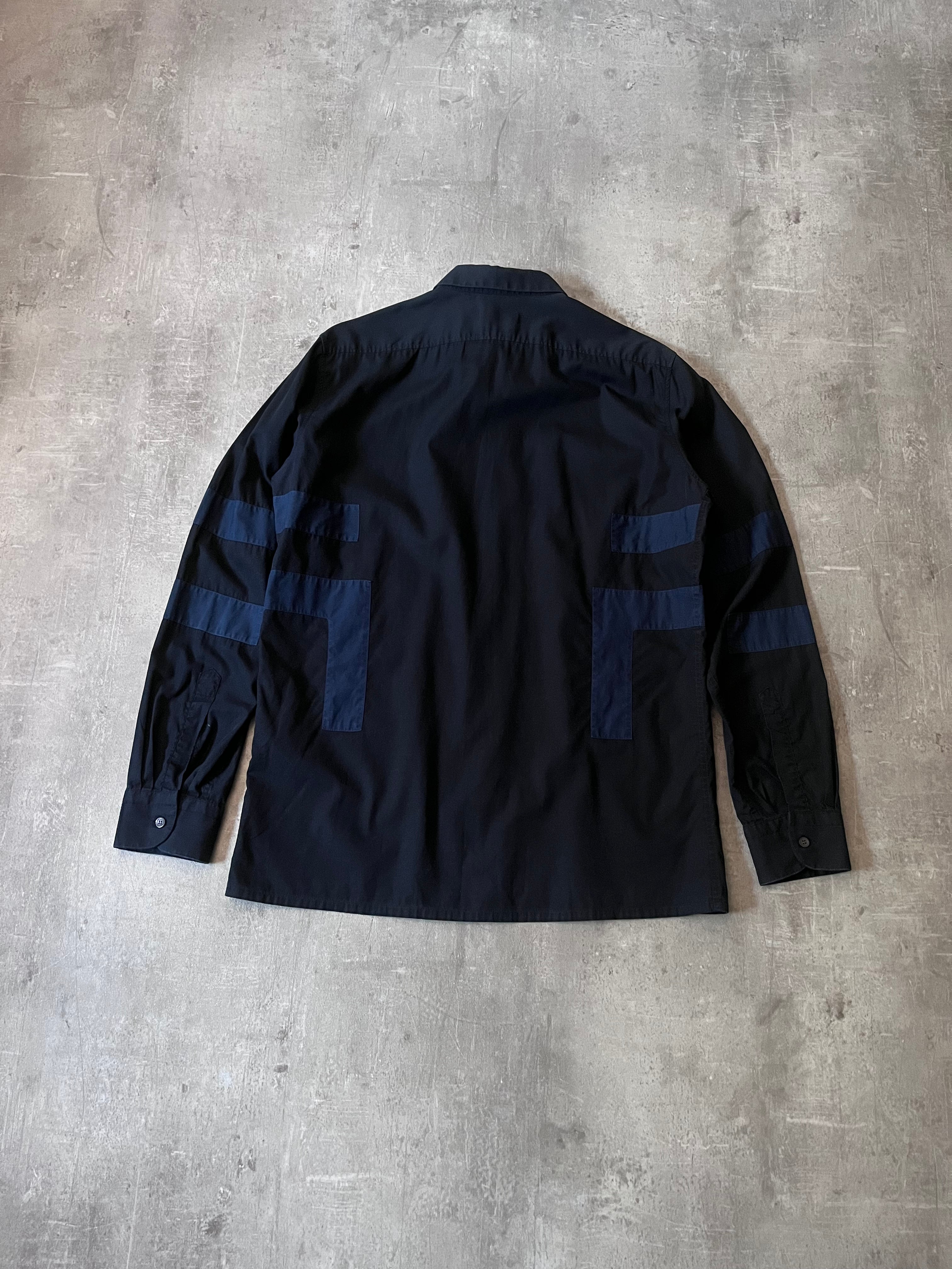 Raf Simons Geometric Patch Shirt Black Navy Men - M