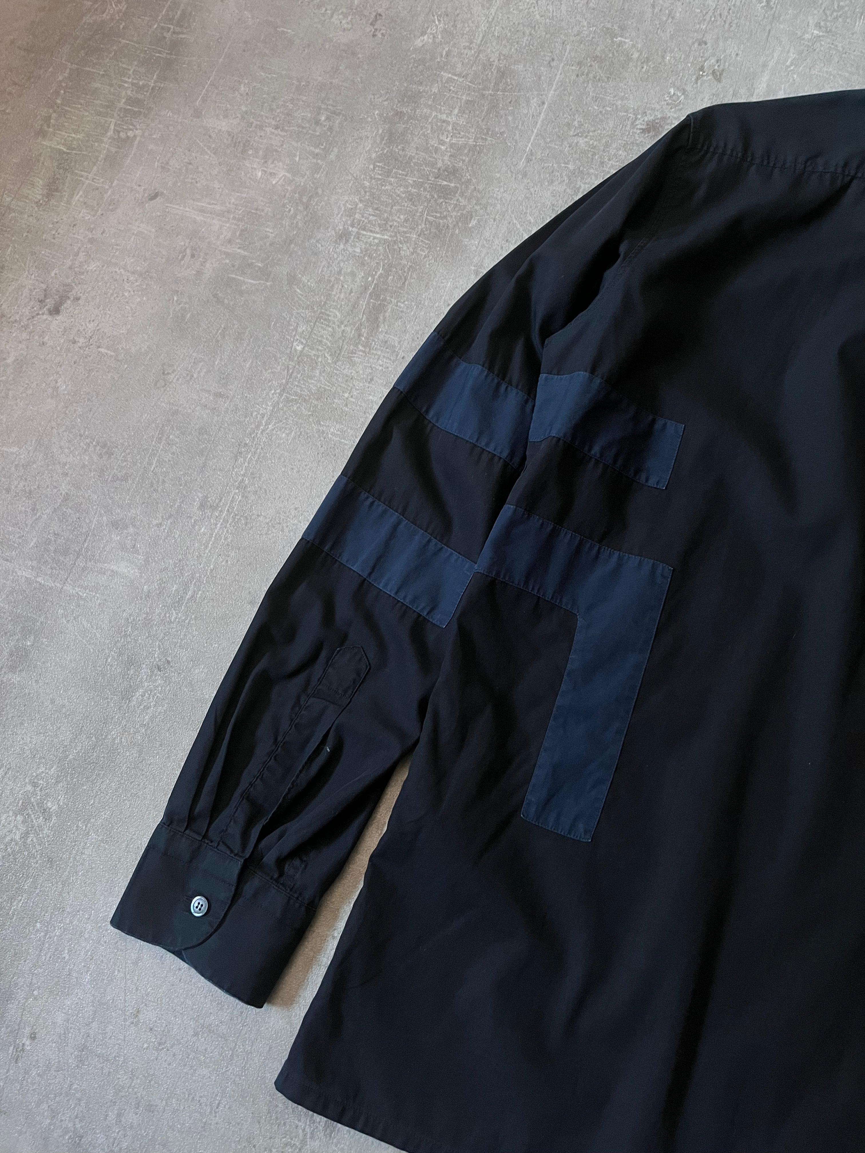 Raf Simons Geometric Patch Shirt Black Navy Men - M