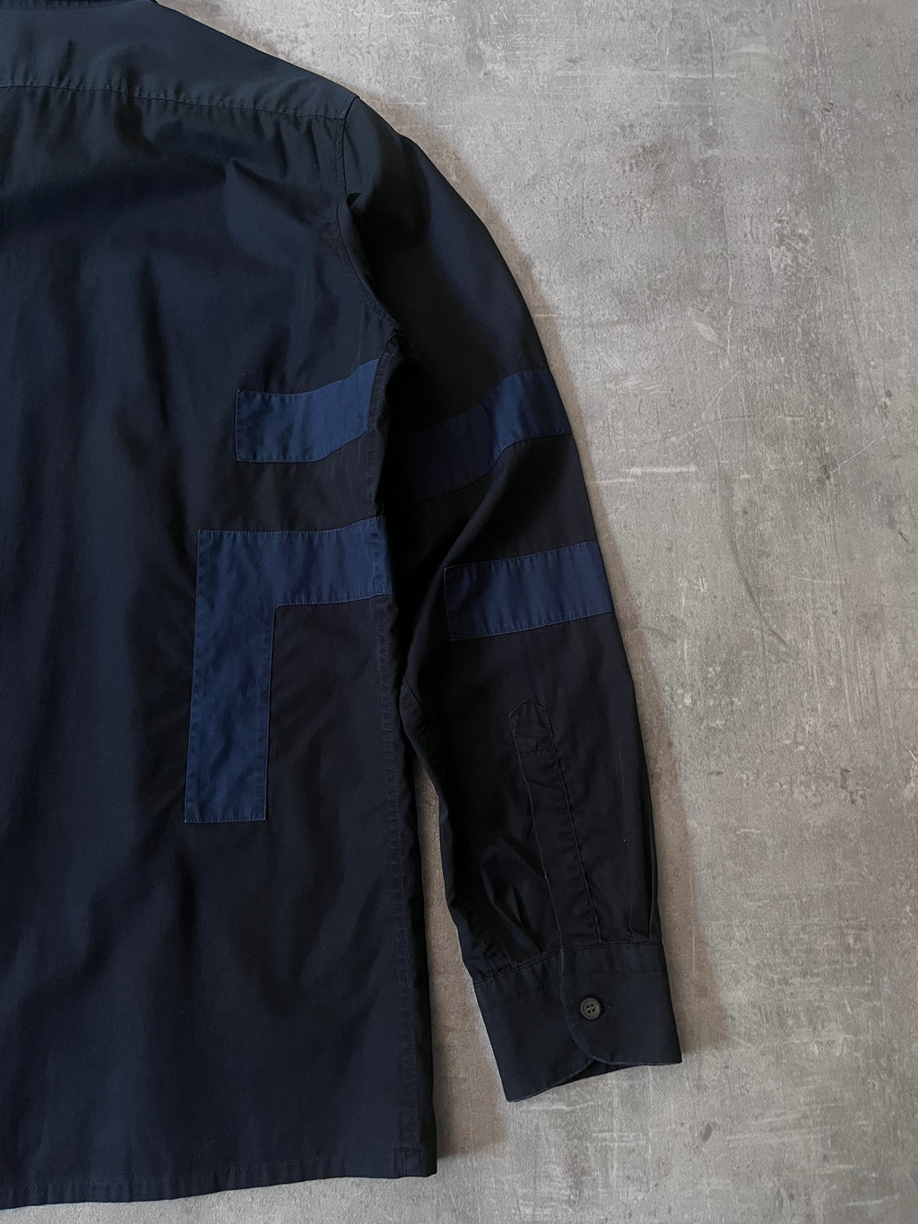 Raf Simons Geometric Patch Shirt Black Navy Men - M