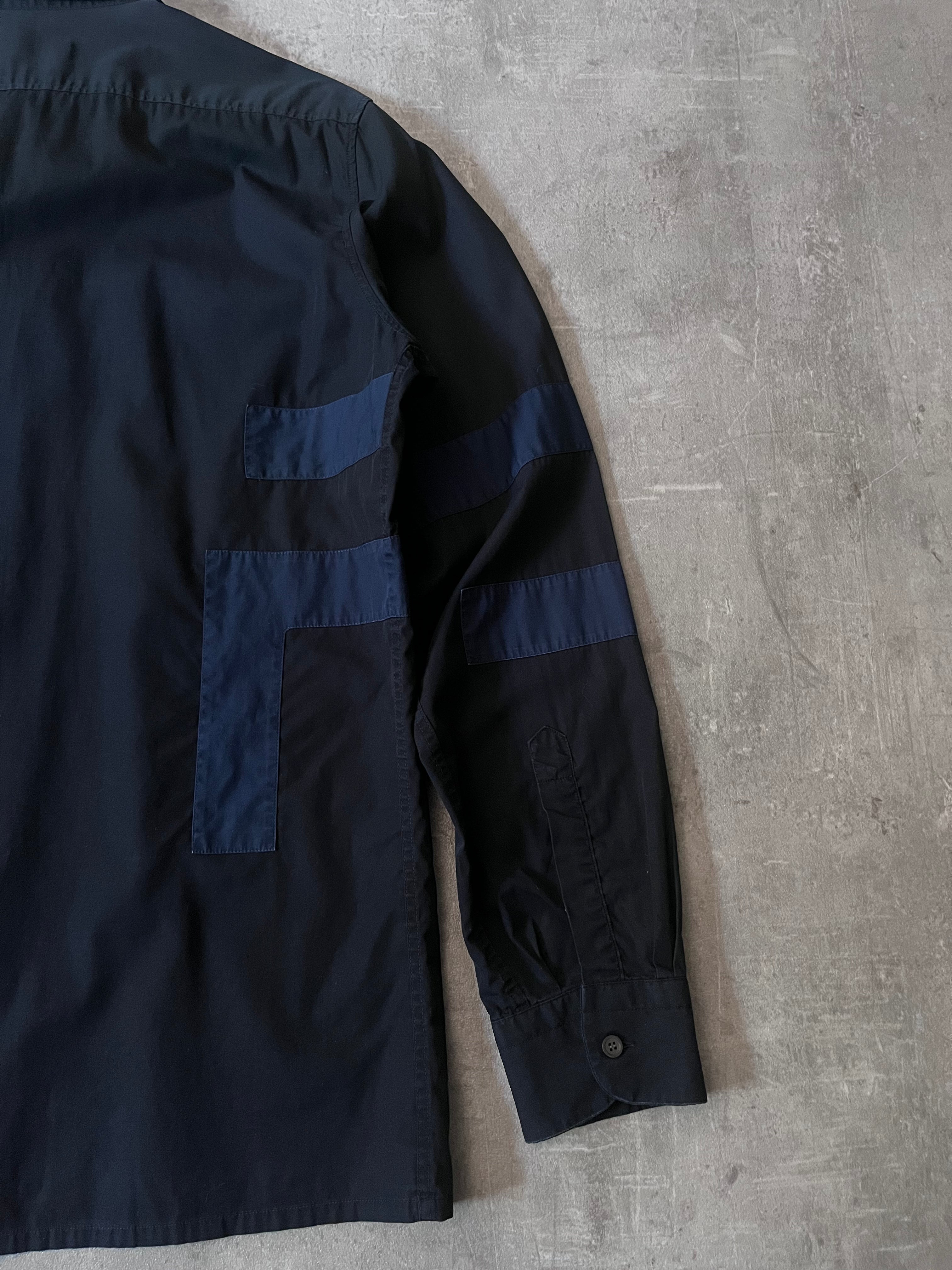 Raf Simons Geometric Patch Shirt Black Navy Men - M