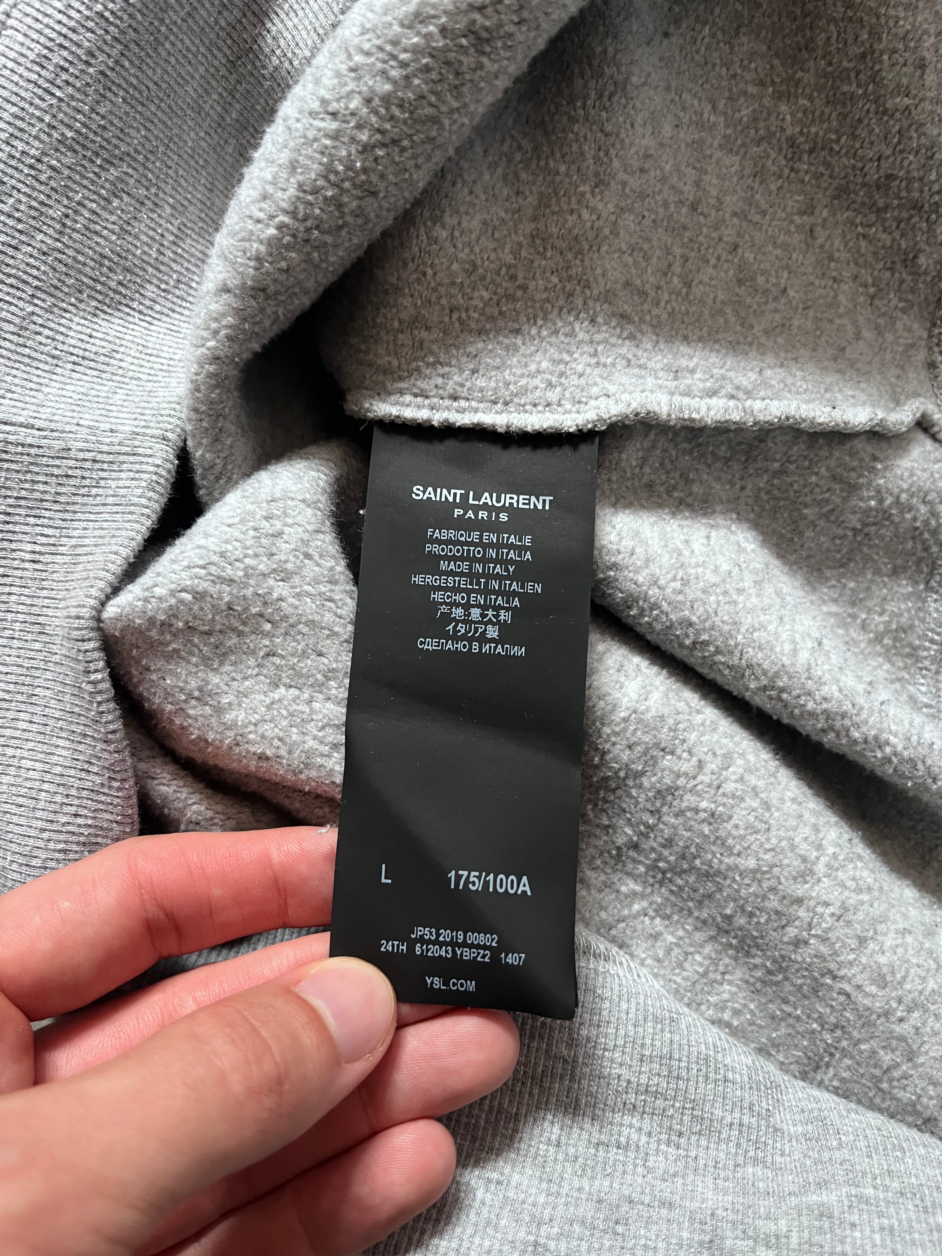 S/S 2019 Saint Laurent Paris Malibu Sweatshirt Grey Men - L
