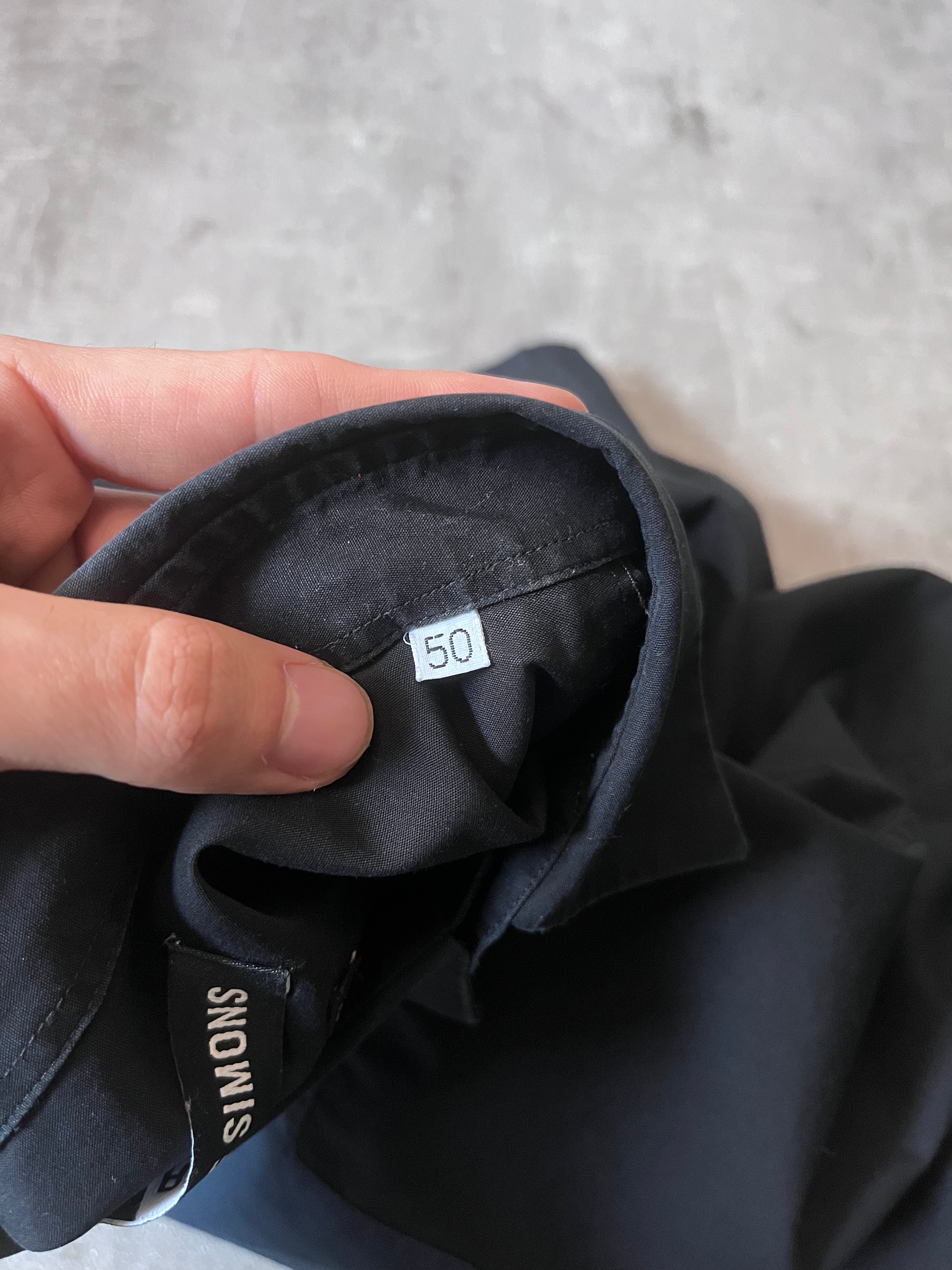 Raf Simons Geometric Patch Shirt Black Navy Men - M