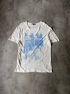Gucci Vintage Blue Ship Painting T-shirt White Men - L