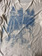 Gucci Vintage Blue Ship Painting T-shirt White Men - L