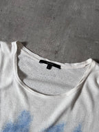 Gucci Vintage Blue Ship Painting T-shirt White Men - L