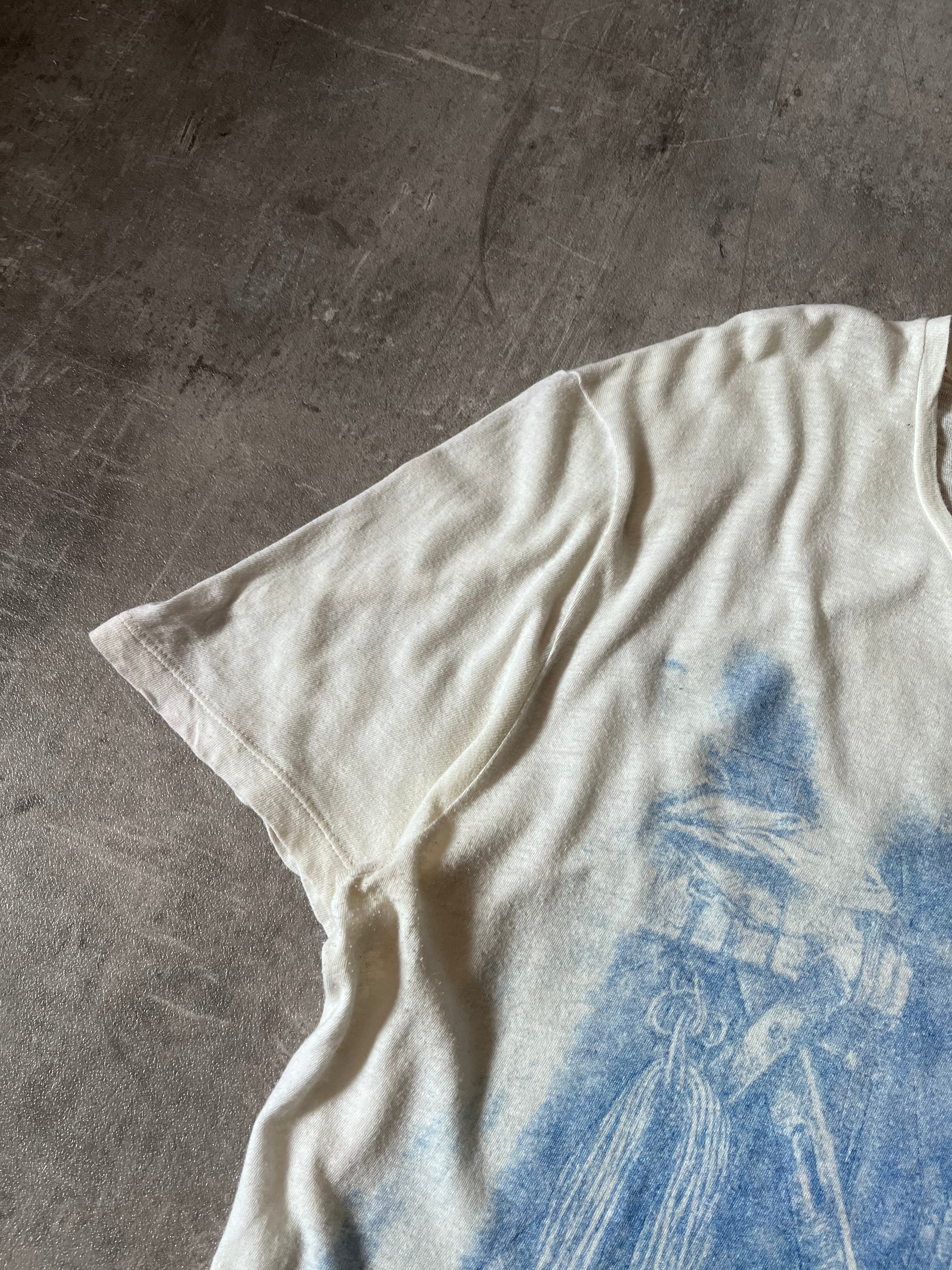 Gucci Vintage Blue Ship Painting T-shirt White Men - L