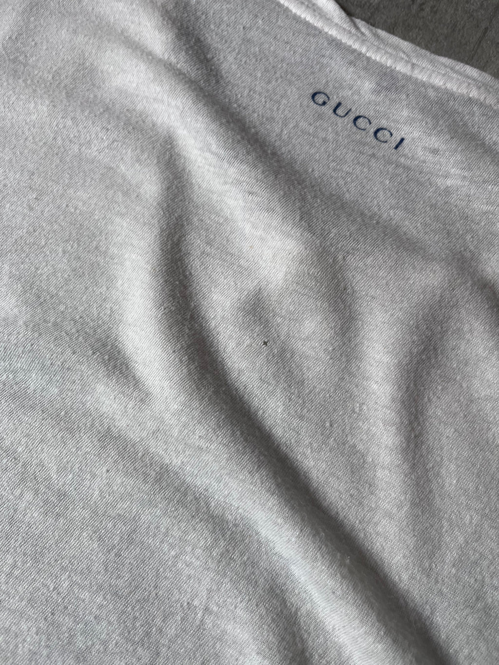 Gucci Vintage Blue Ship Painting T-shirt White Men - L