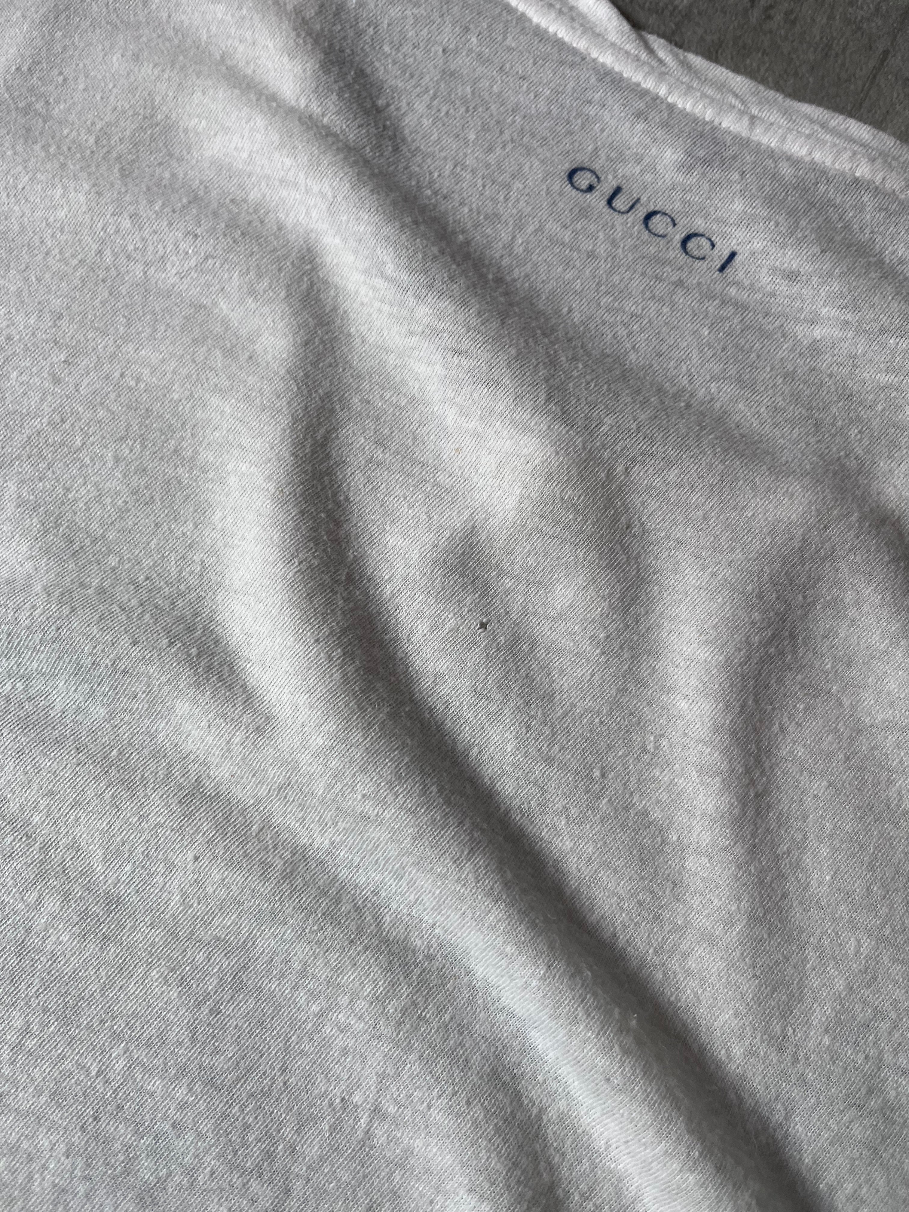 Gucci Vintage Blue Ship Painting T-shirt White Men - L
