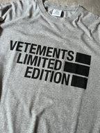 Vetements Limited Edition T-shirt Grey Men - XL