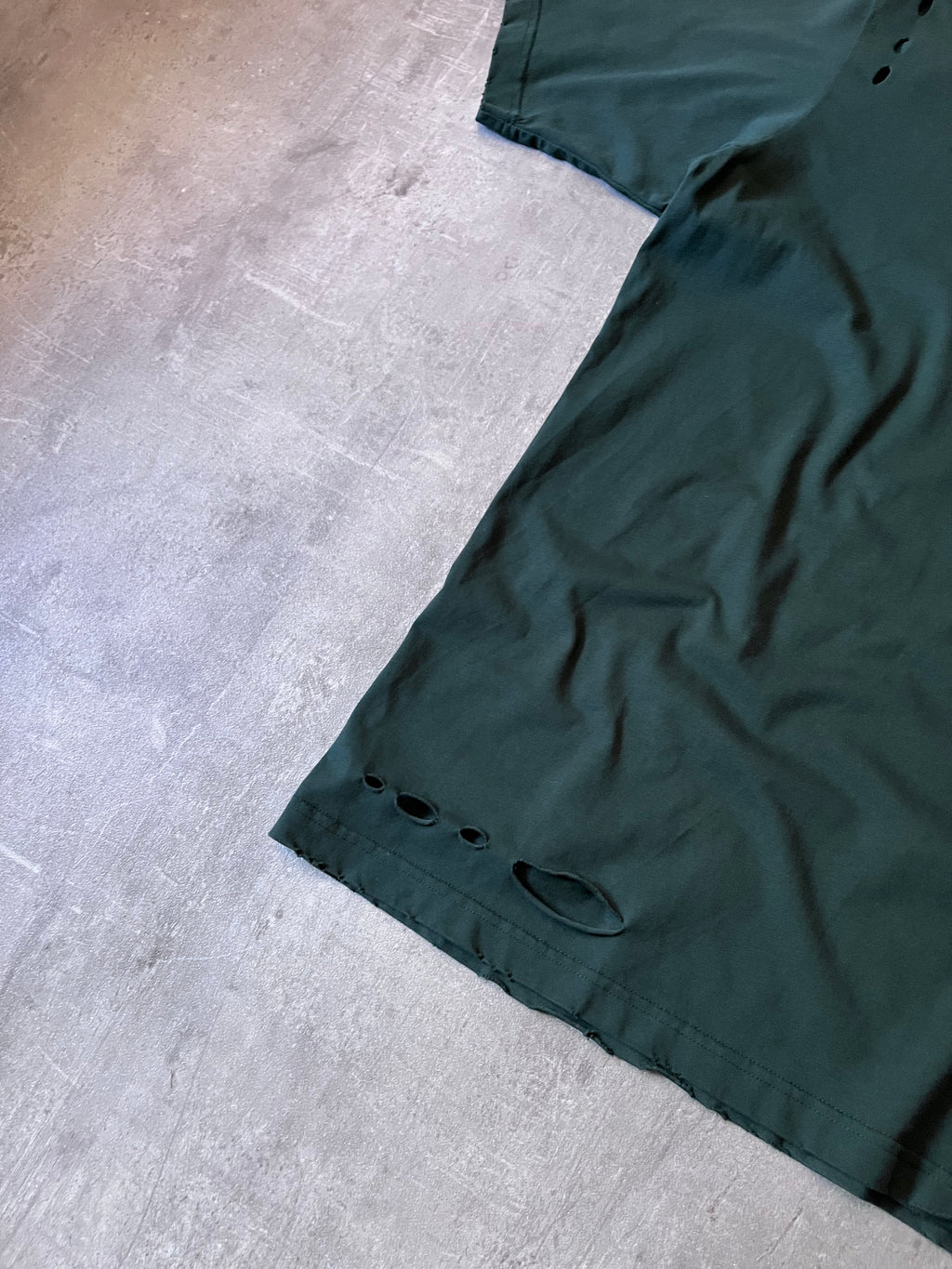 Balenciaga Caps Destroyed T-shirt Dark Green Men- XS