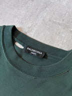Balenciaga Caps Destroyed T-shirt Dark Green Men- XS