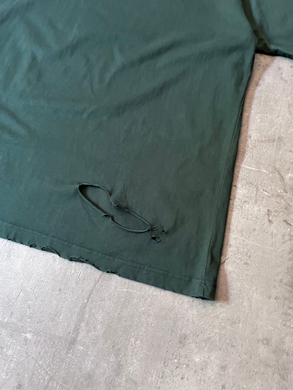 Balenciaga Caps Destroyed T-shirt Dark Green Men- XS