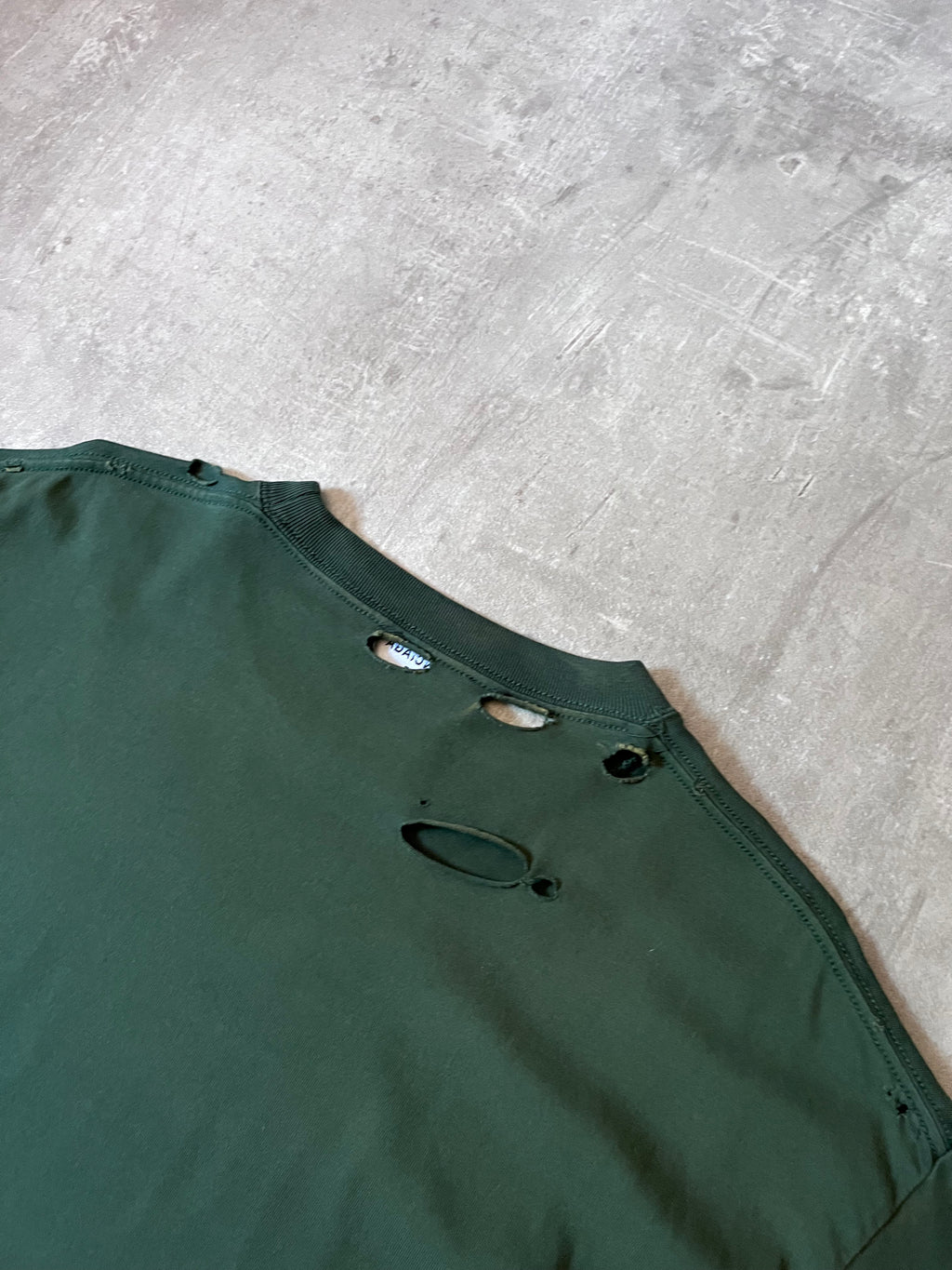 Balenciaga Caps Destroyed T-shirt Dark Green Men- XS