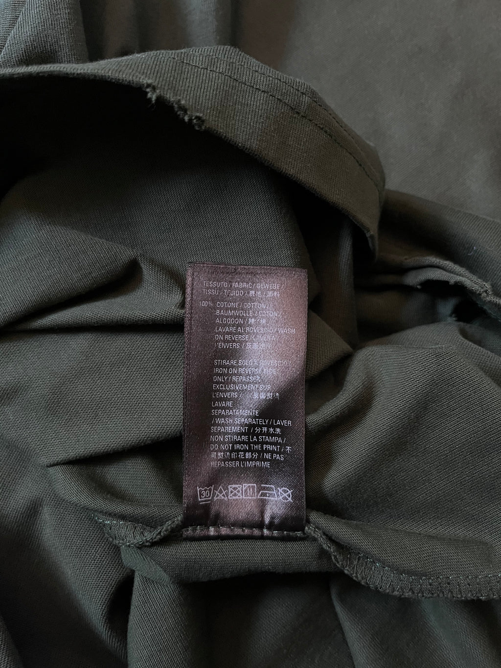 Balenciaga Caps Destroyed T-shirt Dark Green Men- XS