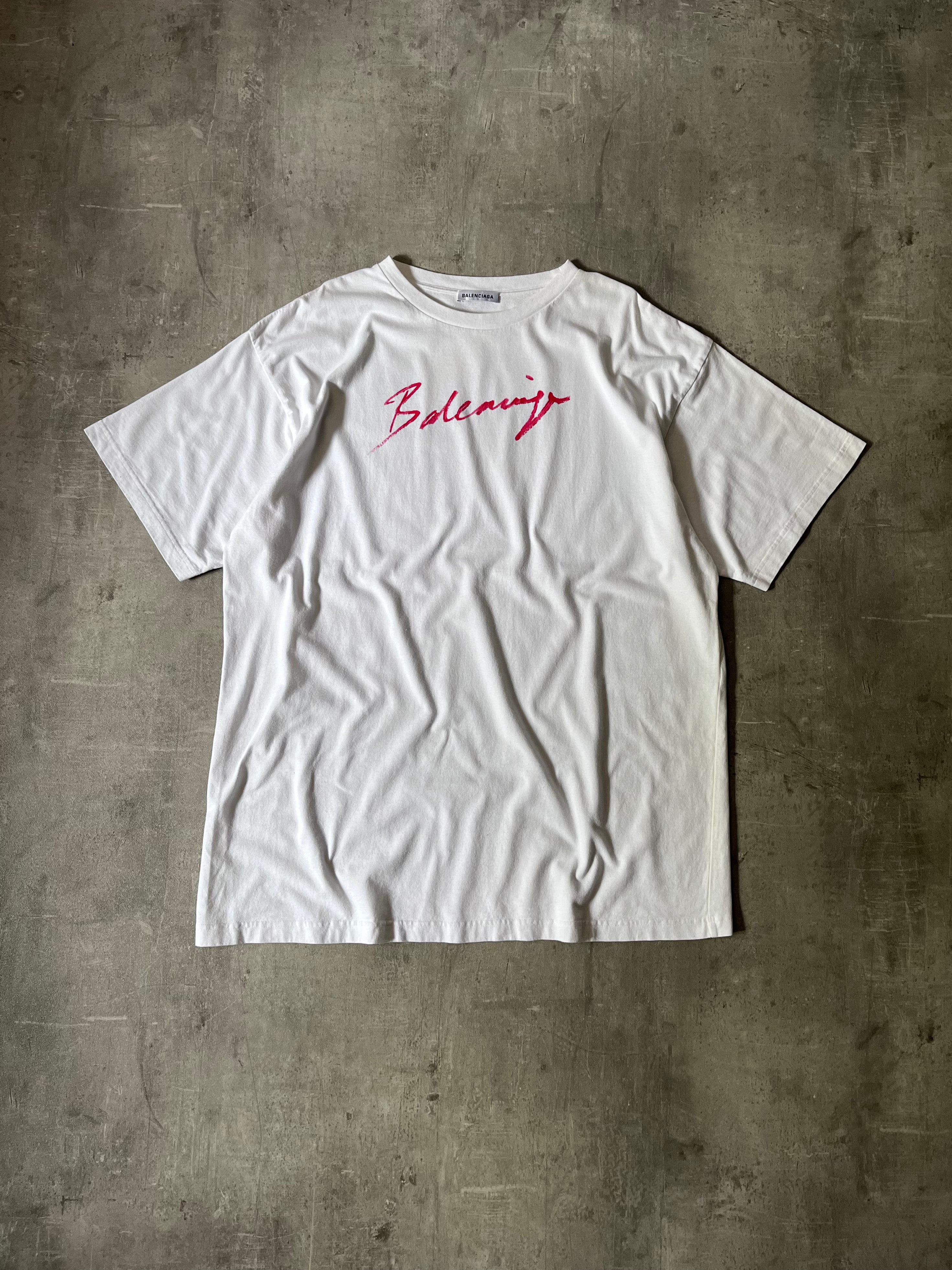 Balenciaga Lipstick Logo Print T-shirt White Men - M