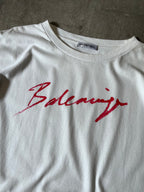Balenciaga Lipstick Logo Print T-shirt White Men - M