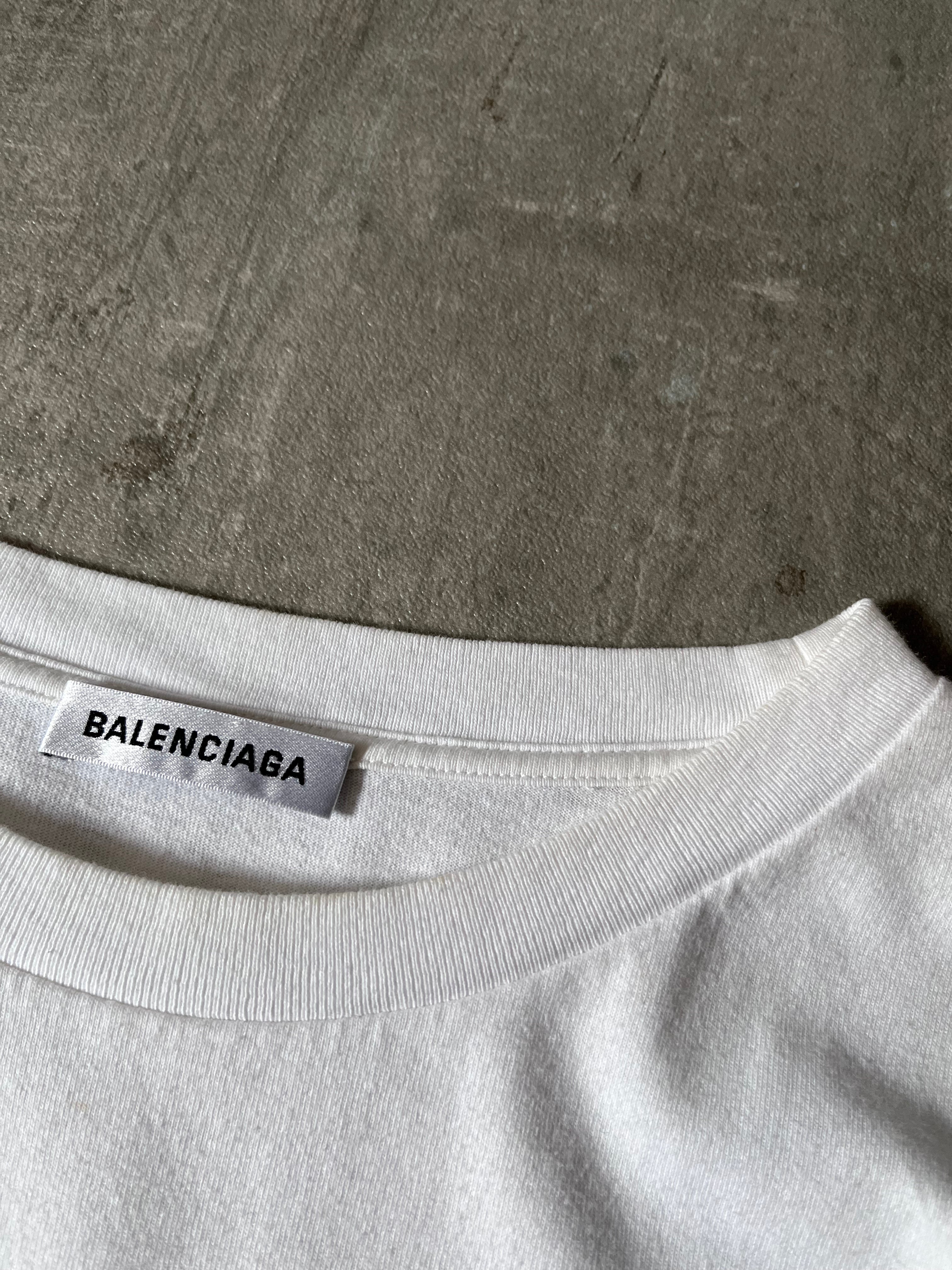 Balenciaga Lipstick Logo Print T-shirt White Men - M