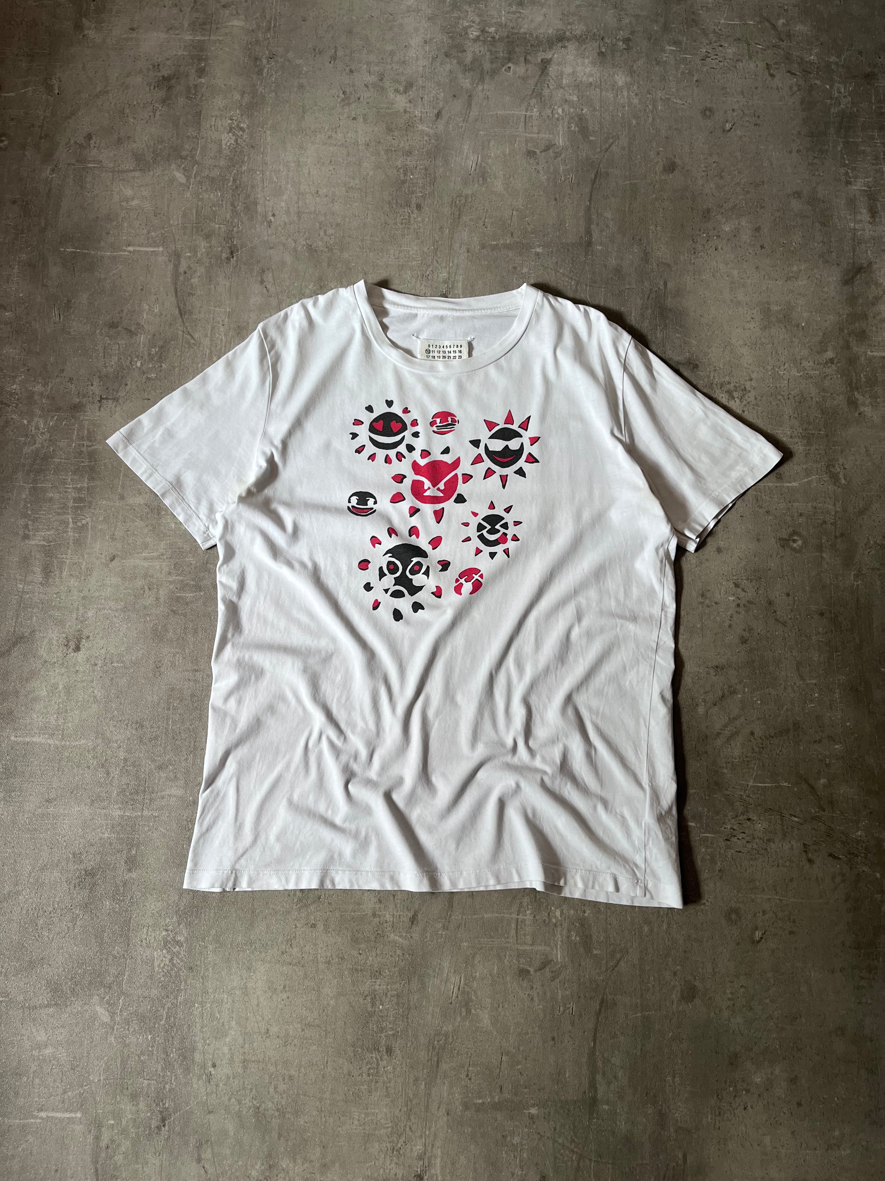 S/S 2018 Maison Margiela Emoji Suns T-shirt White Men - L