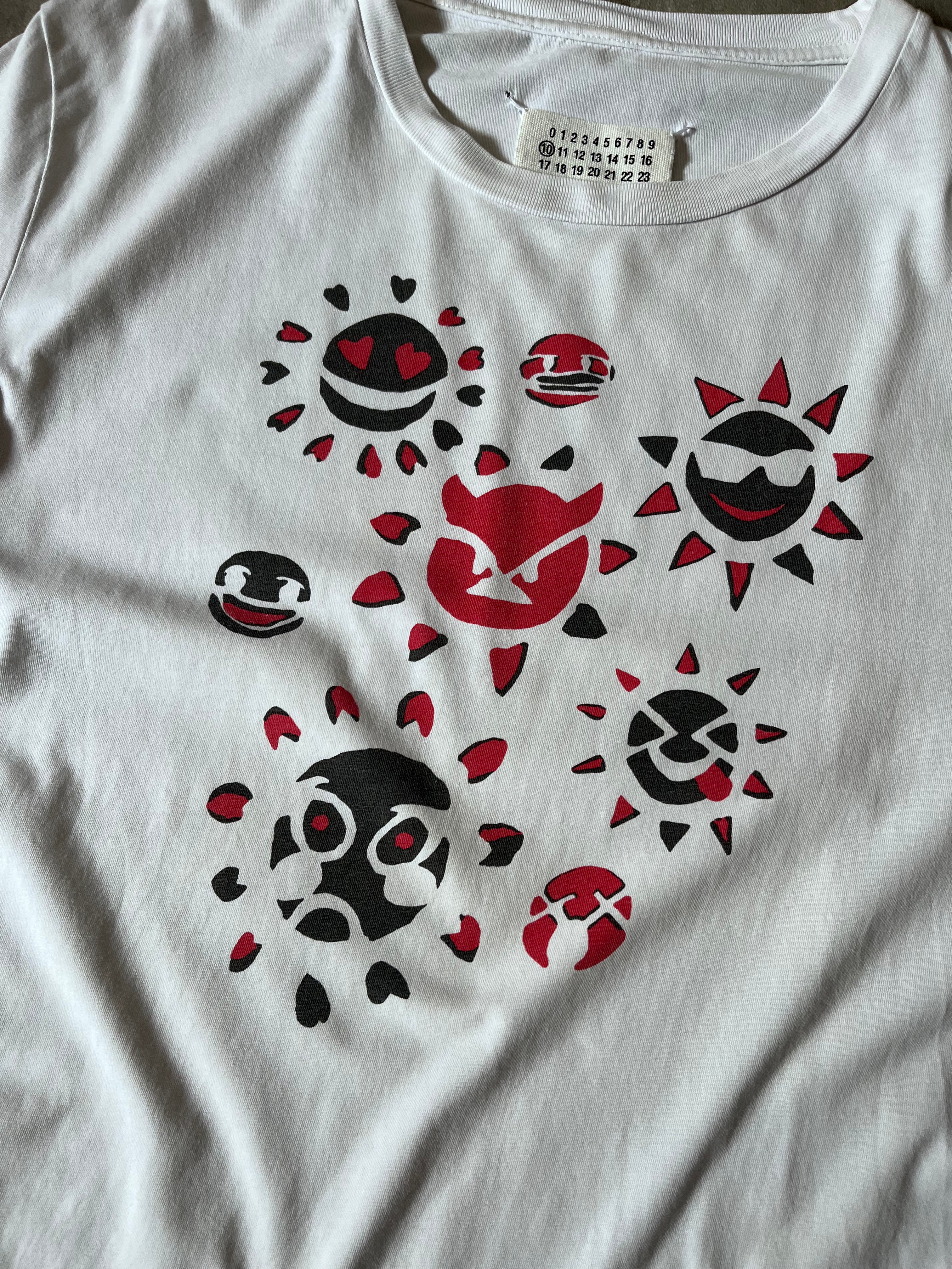 S/S 2018 Maison Margiela Emoji Suns T-shirt White Men - L