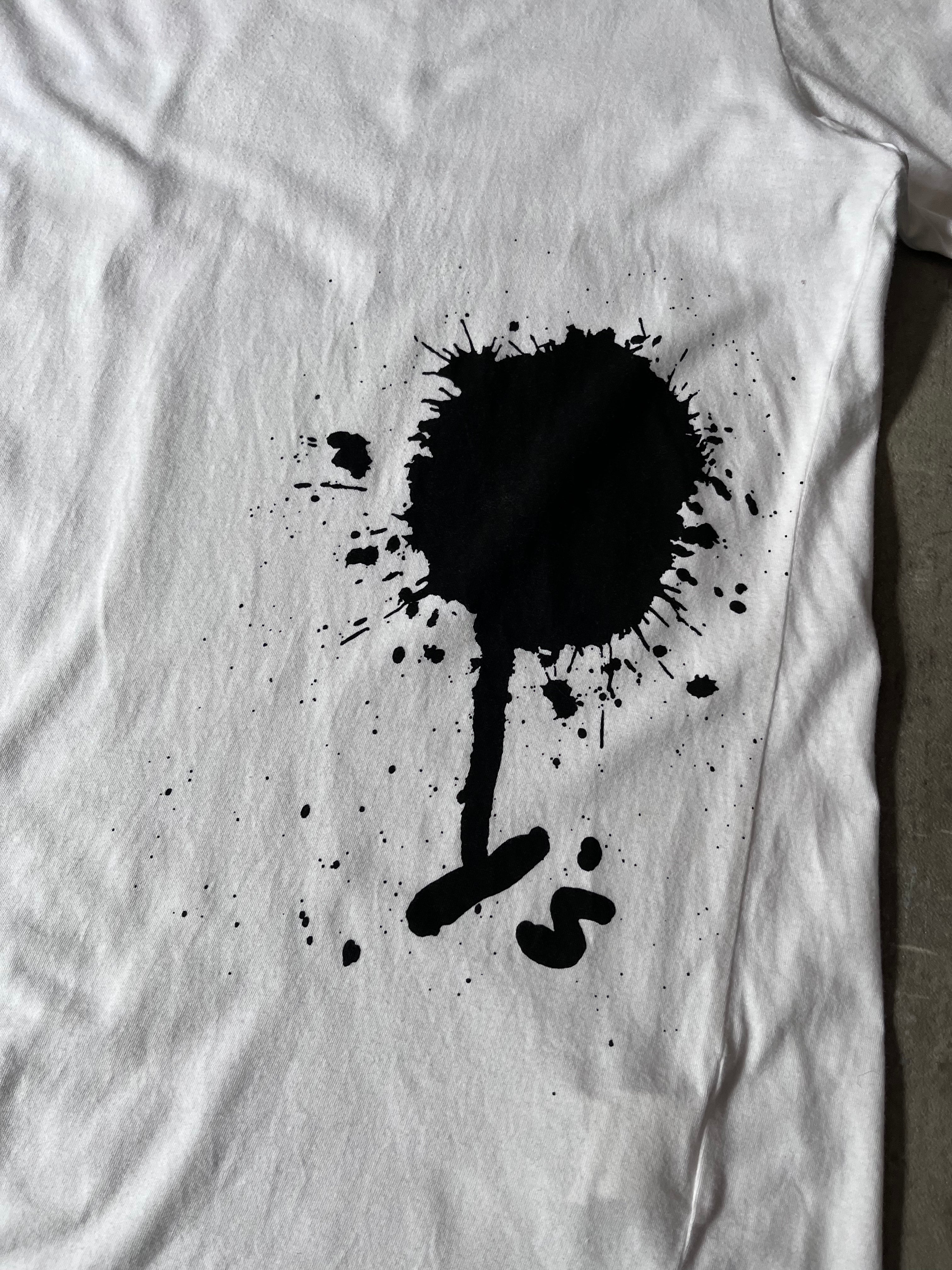 Yohji Yamamoto Line Y's Paint Stain With Logo T-shirt White Men - M
