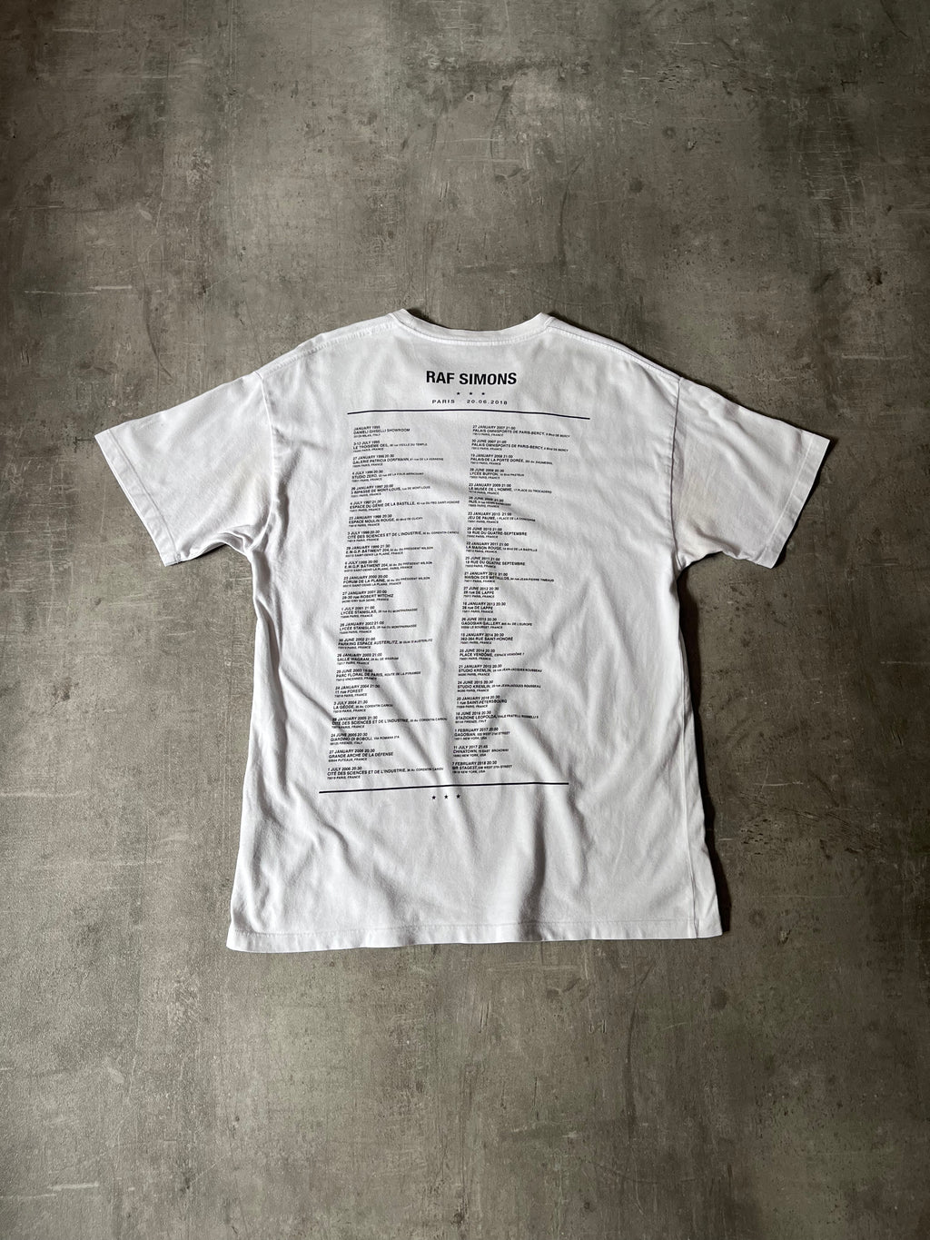 S/S 2019 Raf Simons Montreuil Paris T-shirt White Men - M