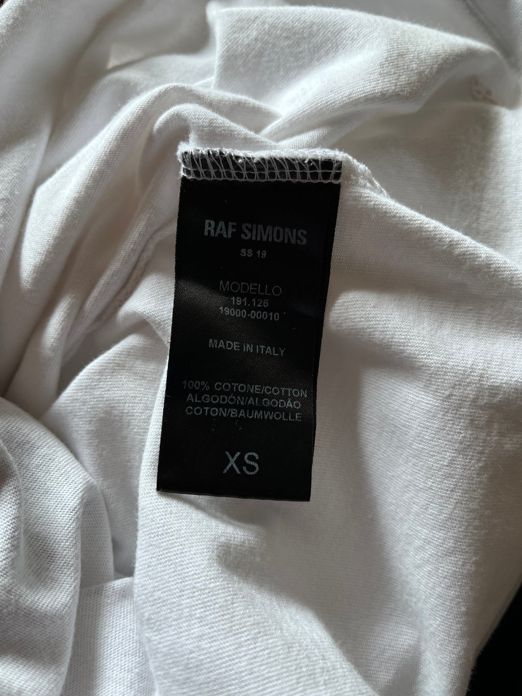 S/S 2019 Raf Simons Montreuil Paris T-shirt White Men - M