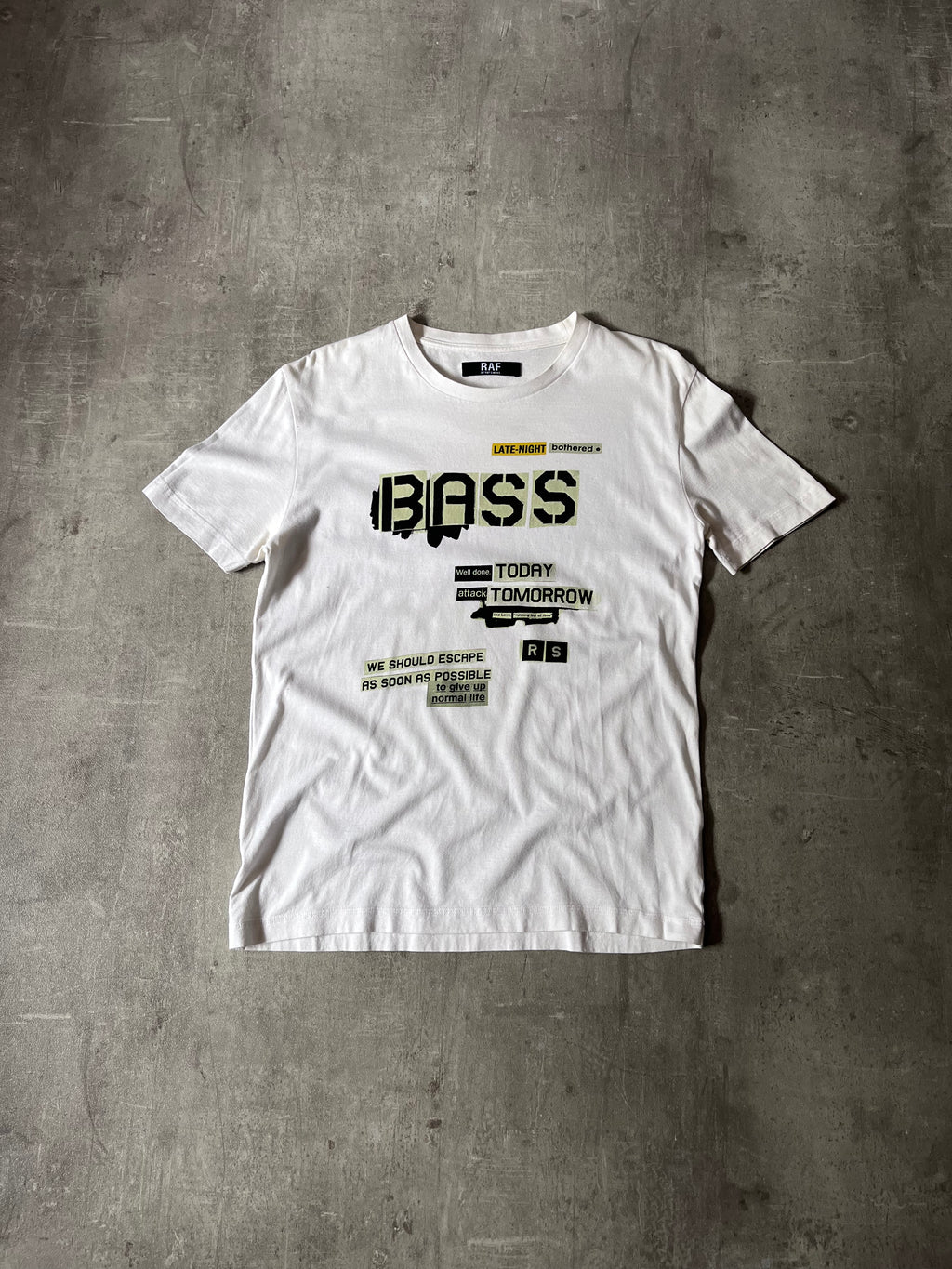 A/W 2011 Raf by Raf Simons BASS T-shirt White Men - M