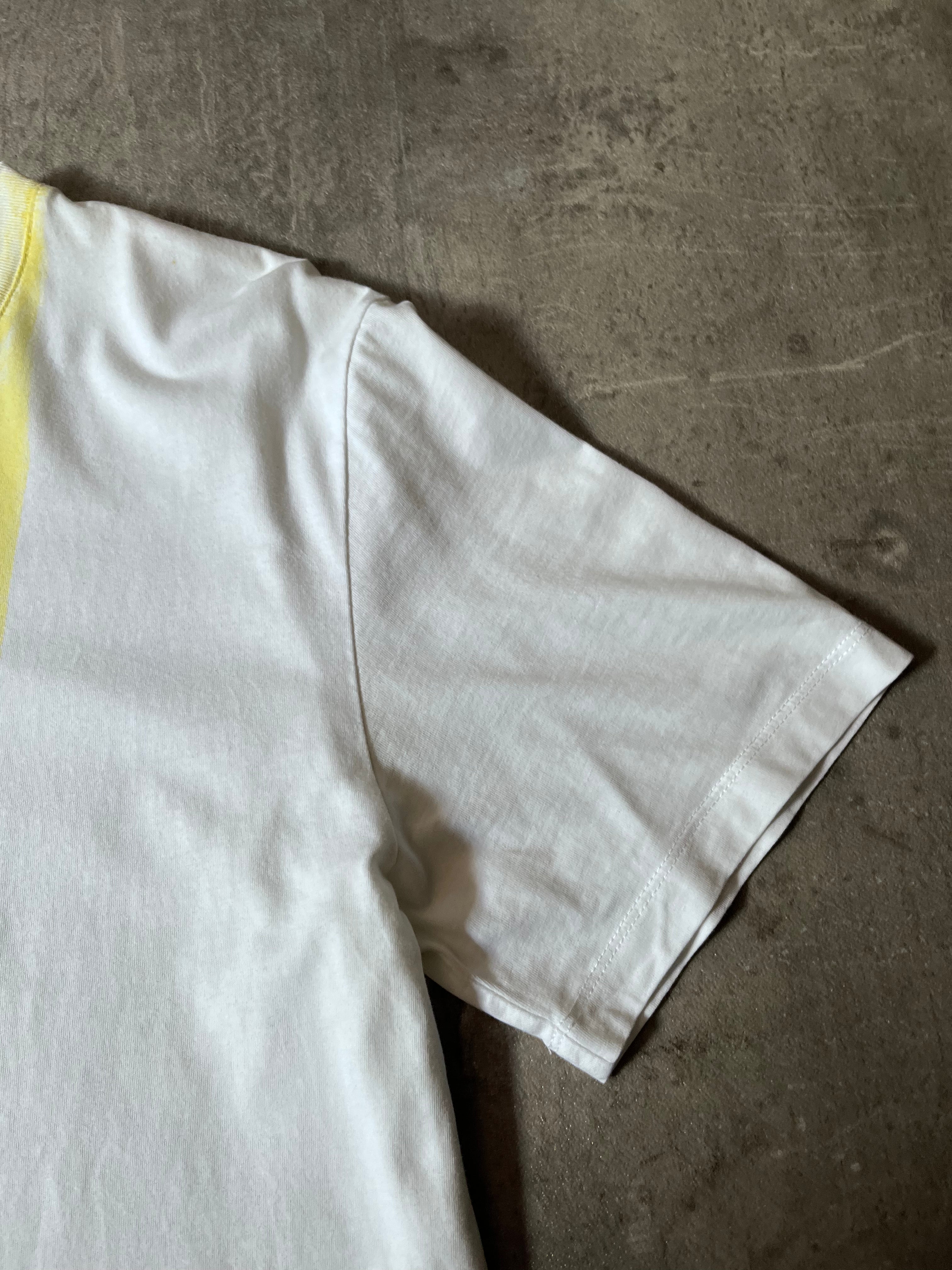 A/W 2020 Maison Margiela Yellow Stripe Tie Dye T-shirt White Men - M