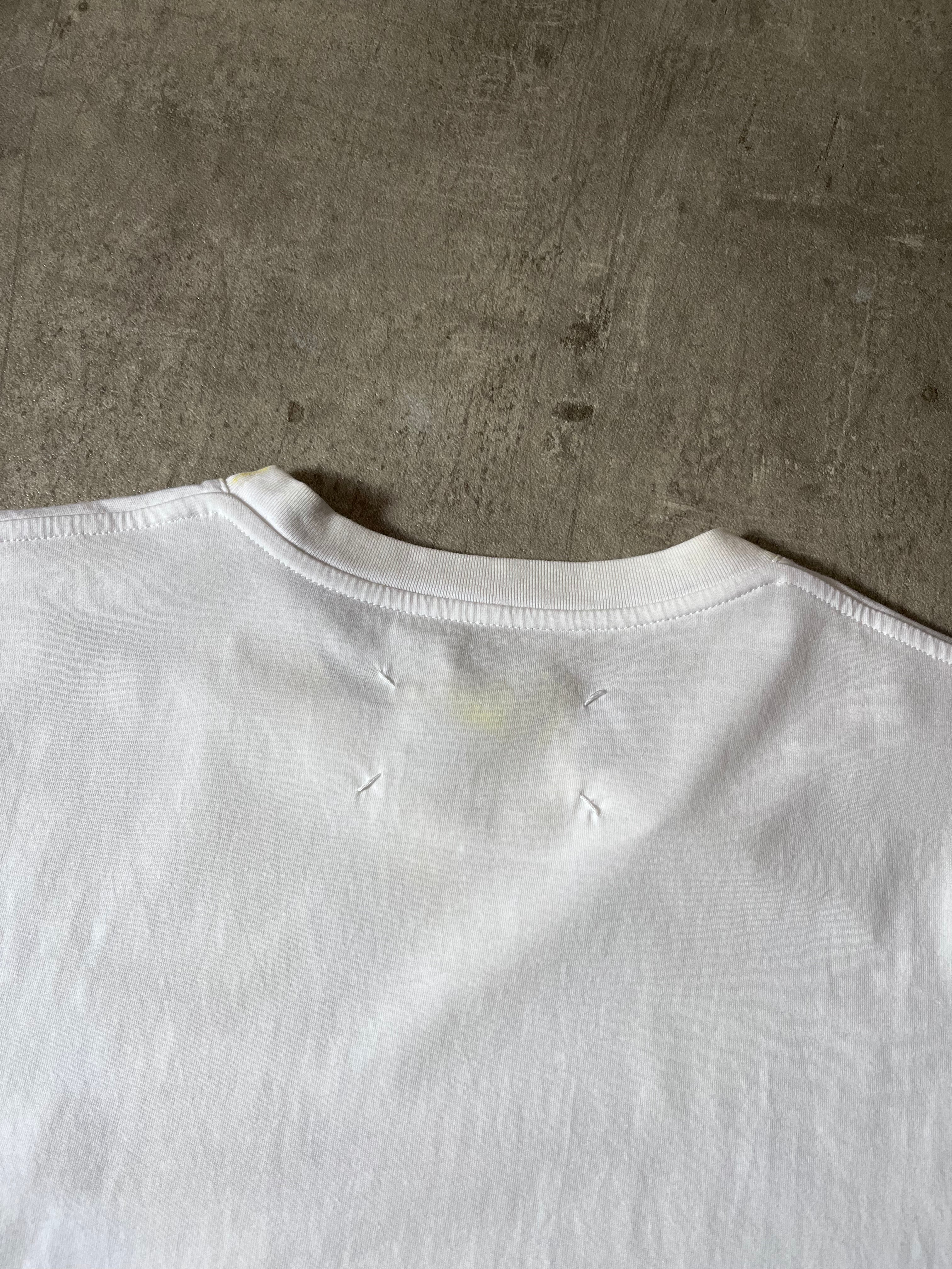 A/W 2020 Maison Margiela Yellow Stripe Tie Dye T-shirt White Men - M