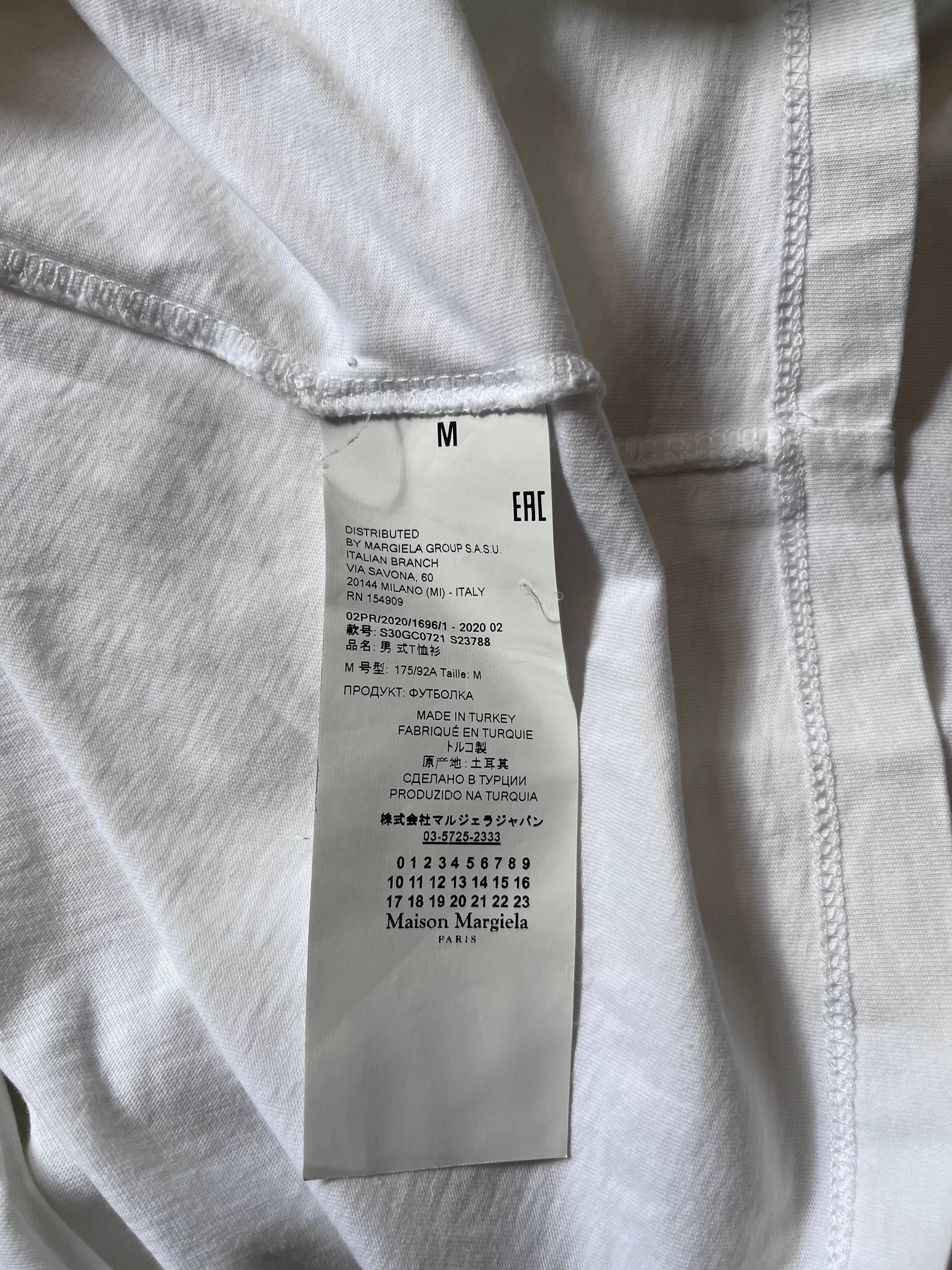 A/W 2020 Maison Margiela Yellow Stripe Tie Dye T-shirt White Men - M