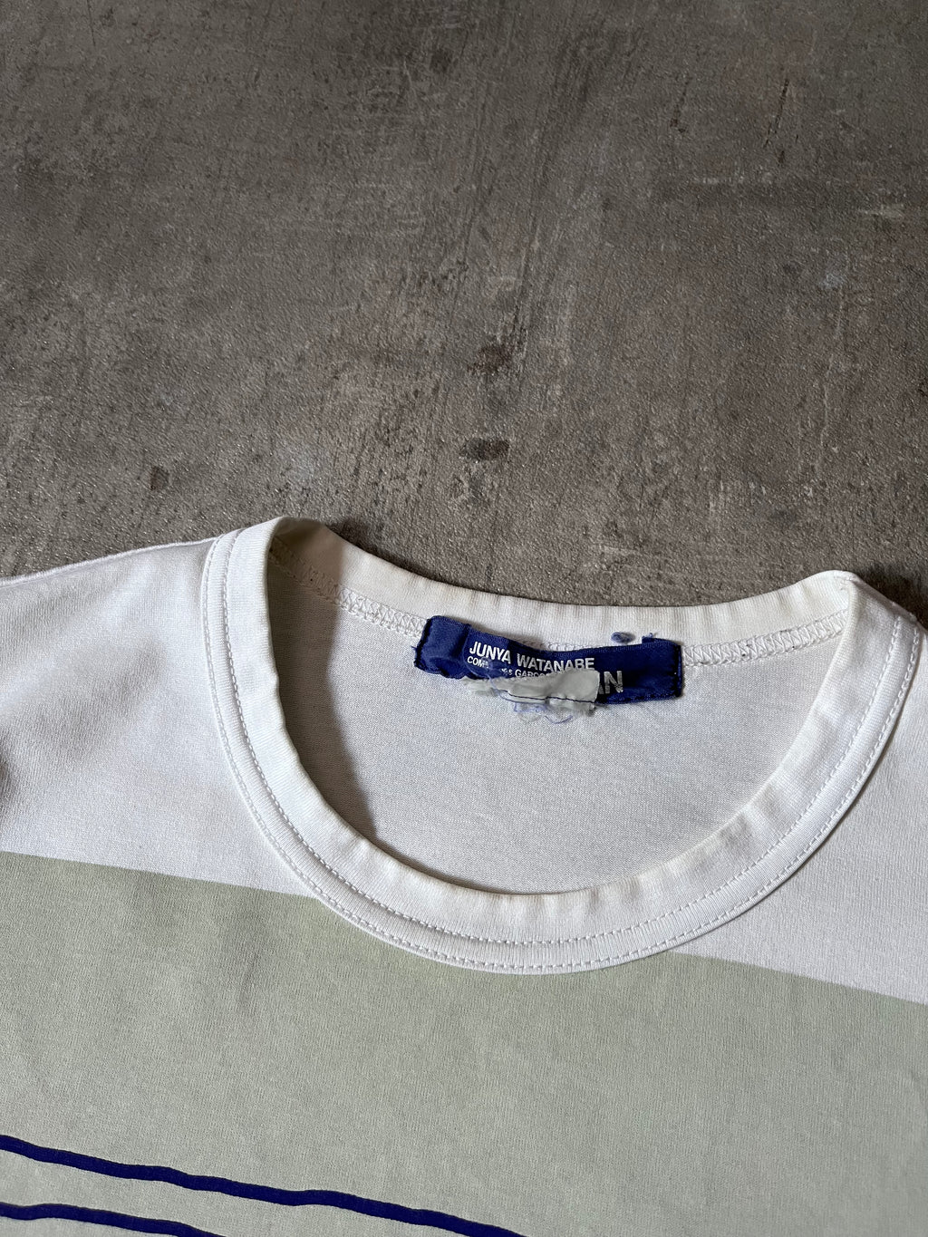 S/S 2021 Comme des Garcons Junya Watanabe Irma Blank Line T-shirt White Men - M