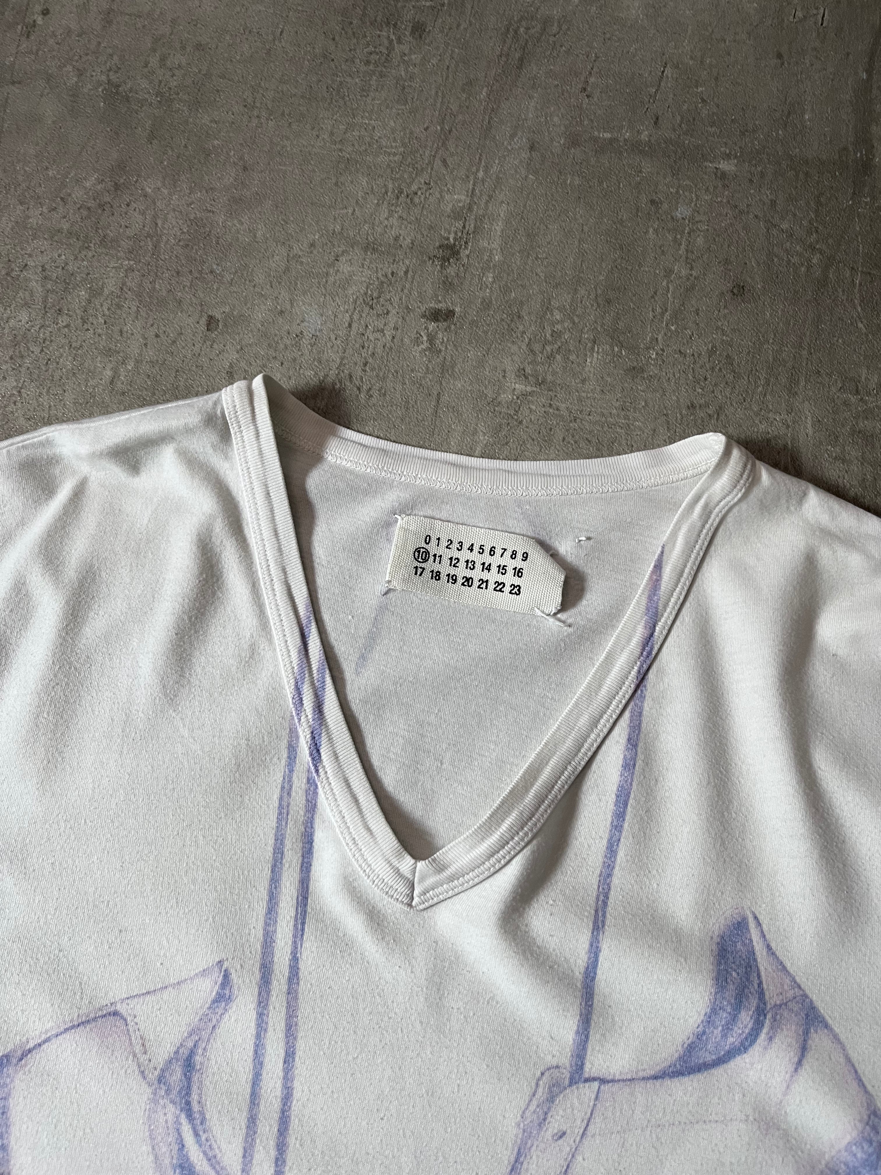 S/S 2007 Maison Margiela Trompe L'oeil GAT Print T-shirt White Men - M