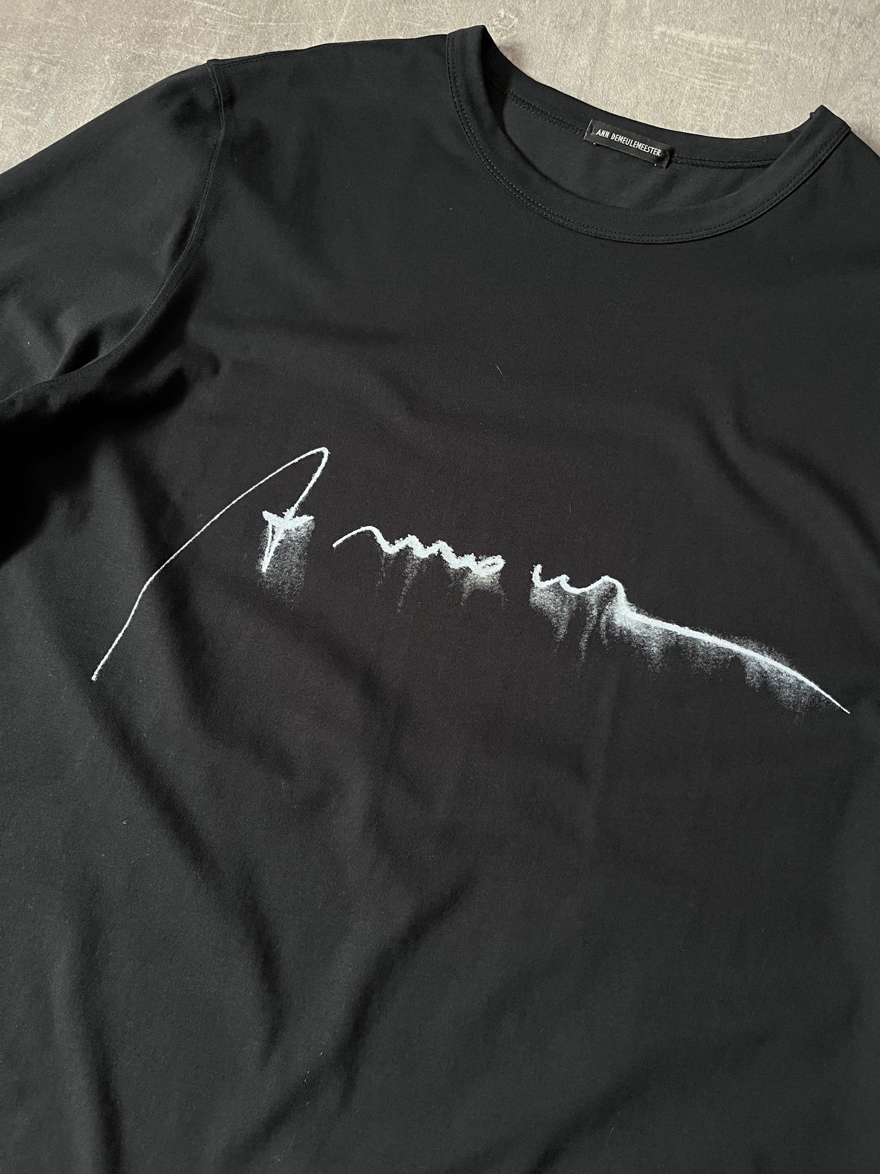Ann Demeulemeester Handwritten Graphic T-shirt Black Men - M