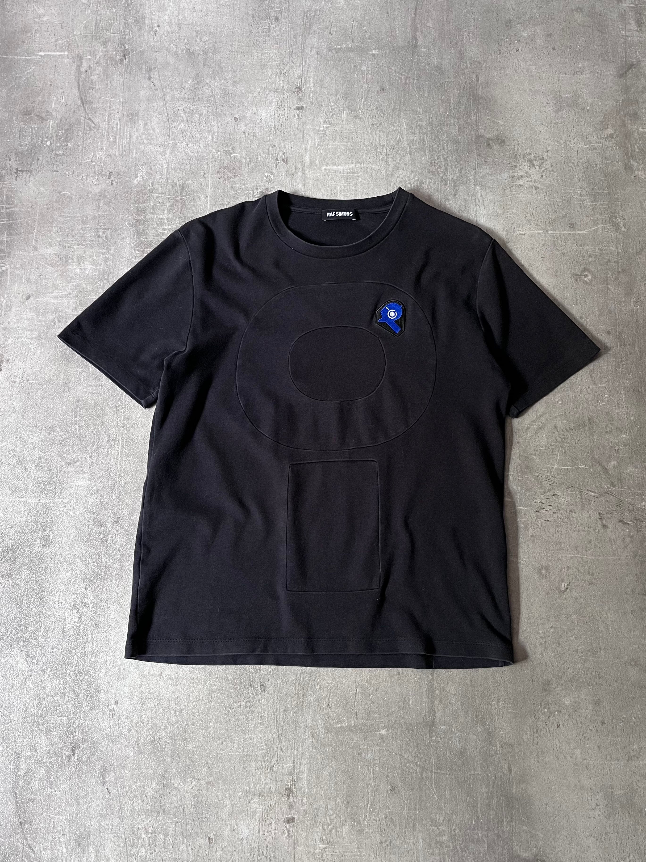 2000s Raf Simons Embroidered Small Logo T-shirt Black Men - L