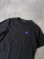 2000s Raf Simons Embroidered Small Logo T-shirt Black Men - L