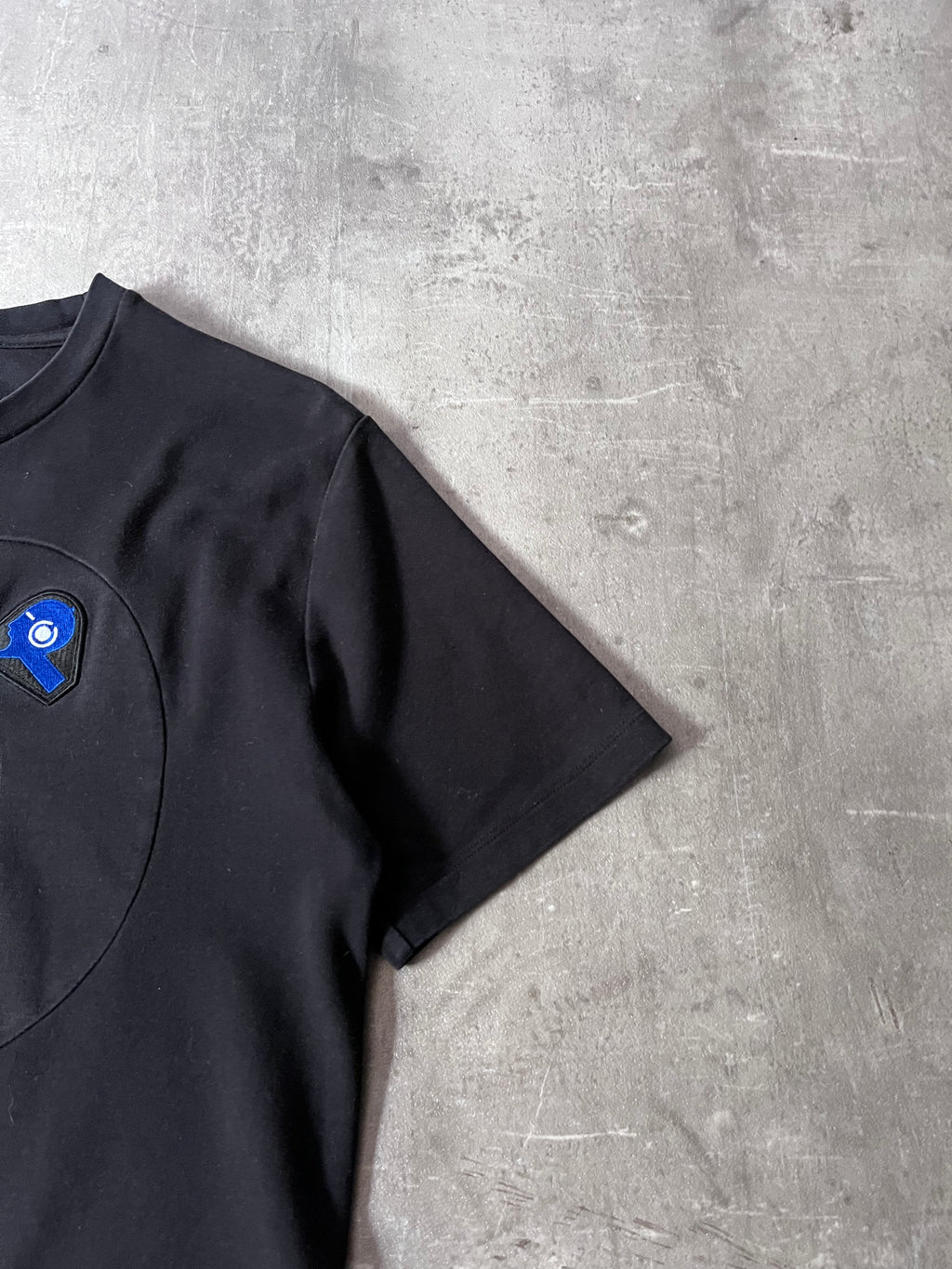 2000s Raf Simons Embroidered Small Logo T-shirt Black Men - L