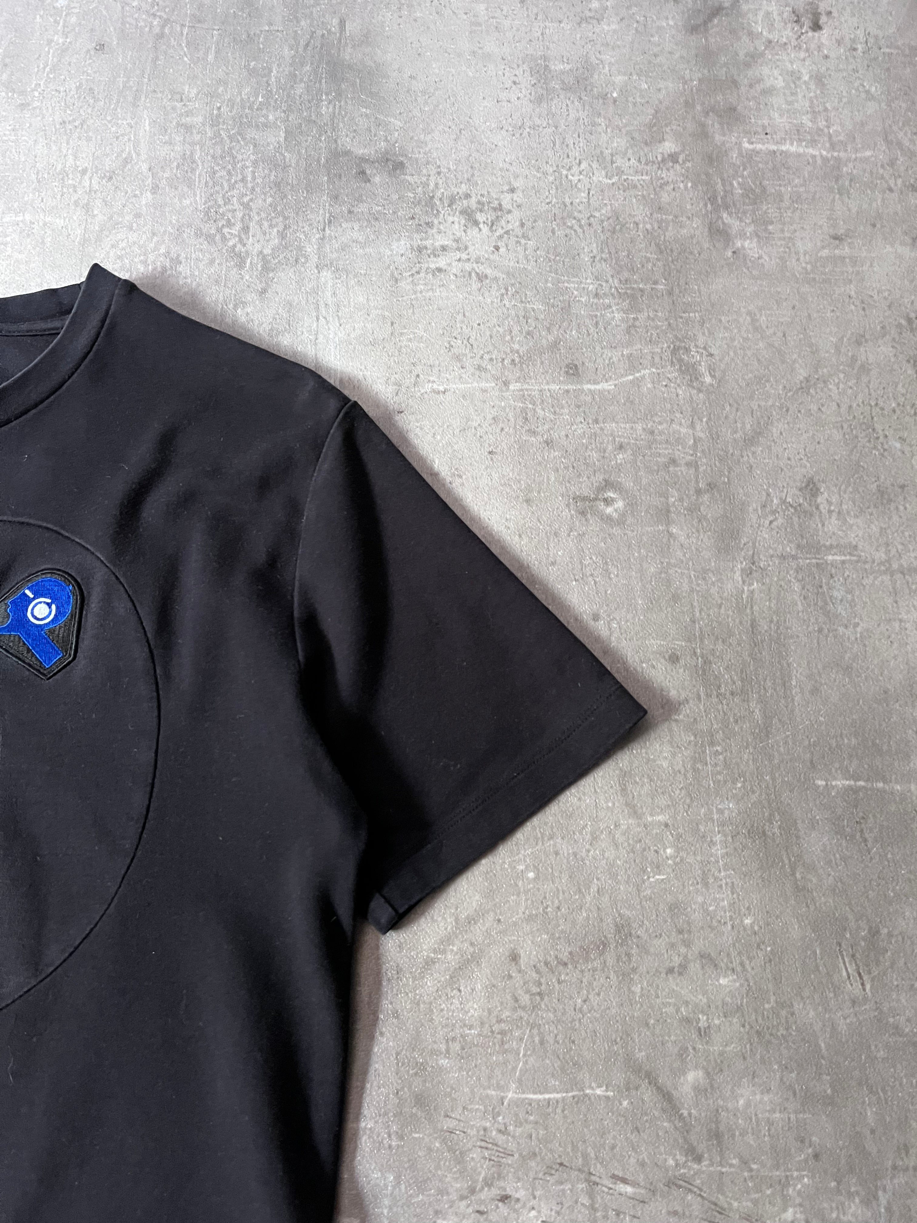 2000s Raf Simons Embroidered Small Logo T-shirt Black Men - L
