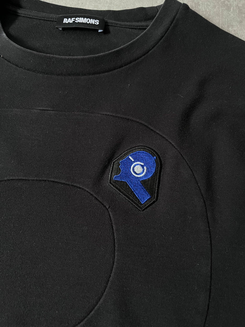 2000s Raf Simons Embroidered Small Logo T-shirt Black Men - L