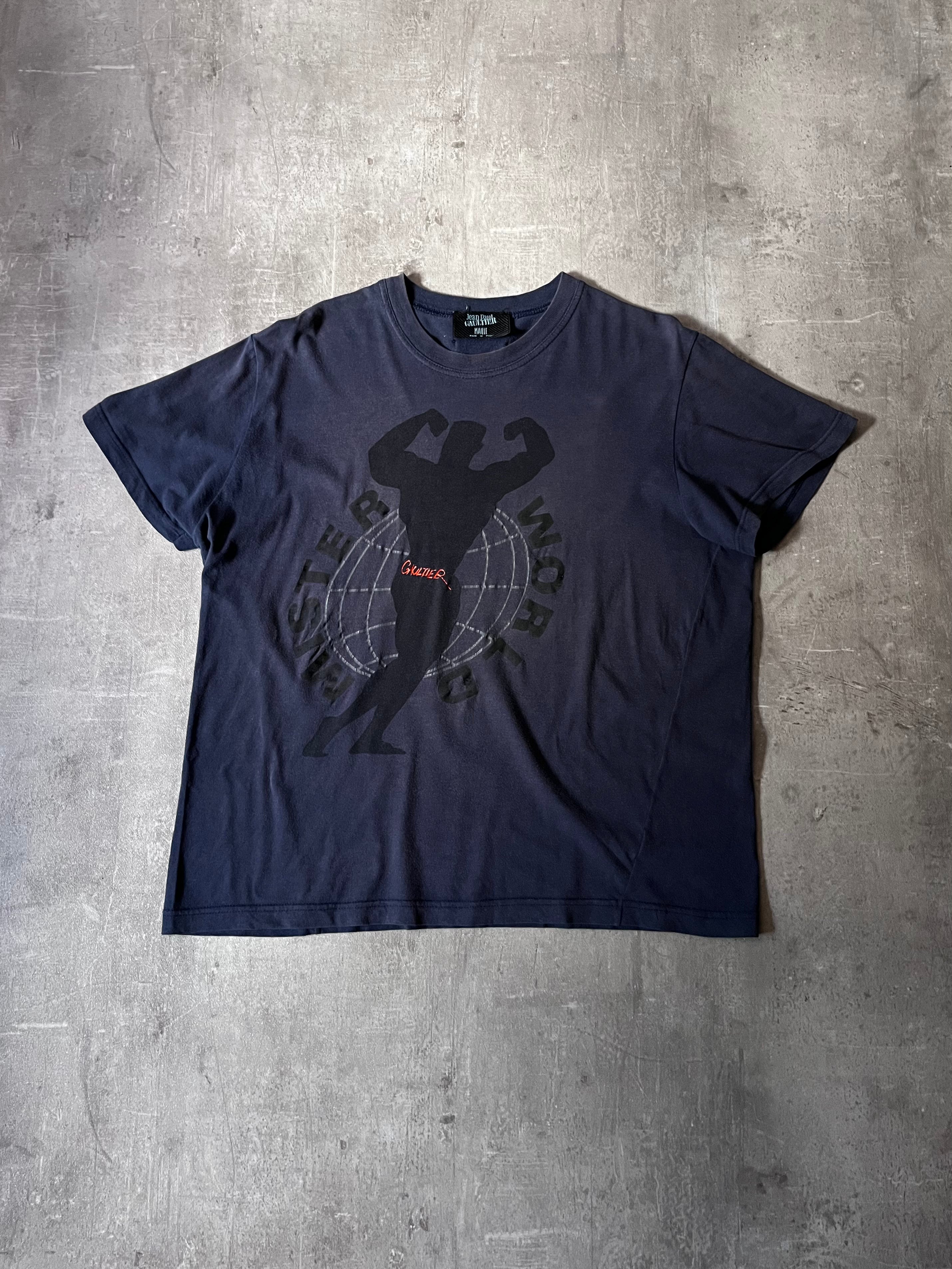 S/S 1992 Jean Paul Gaultier "Mister World" Graphic T-shirt Navy Men - M