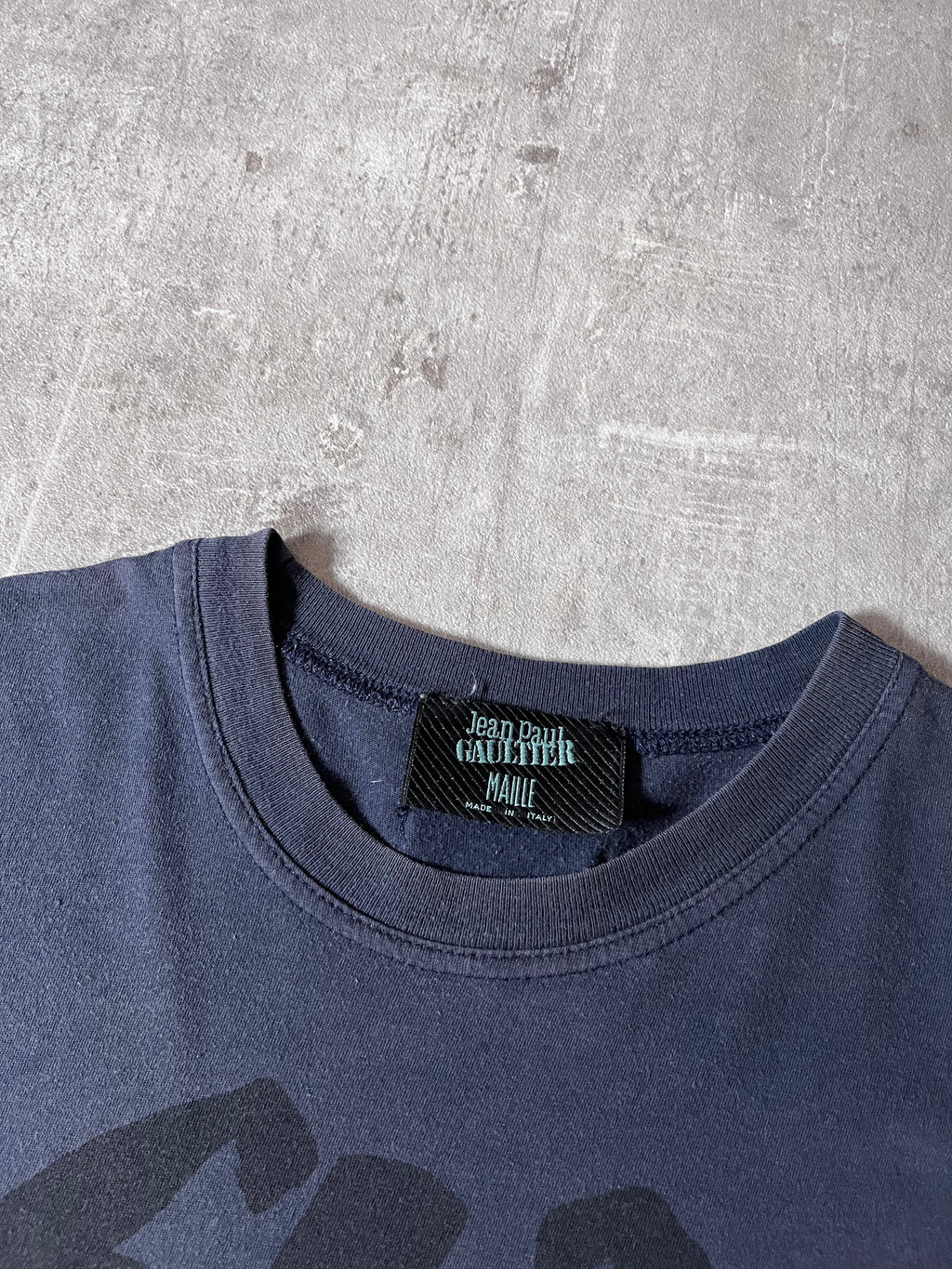 S/S 1992 Jean Paul Gaultier "Mister World" Graphic T-shirt Navy Men - M