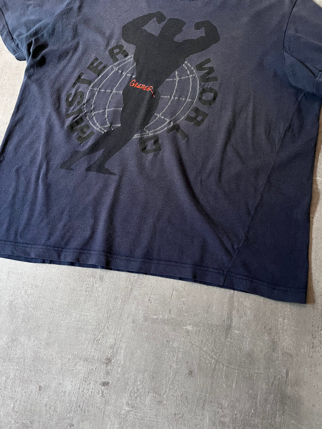 S/S 1992 Jean Paul Gaultier "Mister World" Graphic T-shirt Navy Men - M