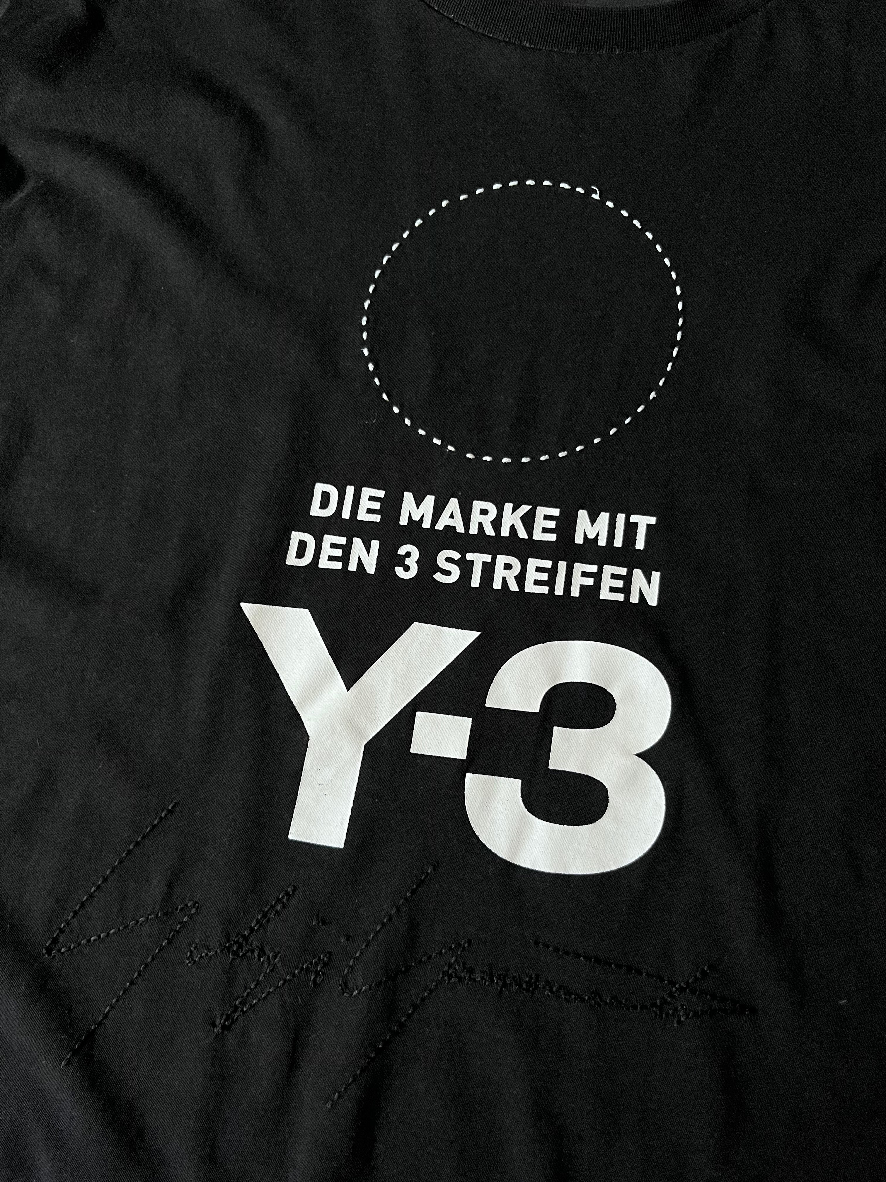 Y-3 Yohji Yamamoto x Adidas Embroidered Logo T-shirt Black Men - XL