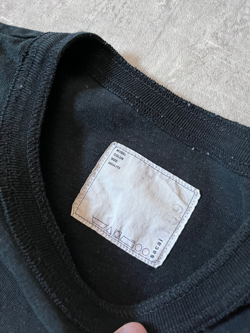 S/S 2018 Sacai x Lawrence Weiner Graphic T-shirt Black Men - L