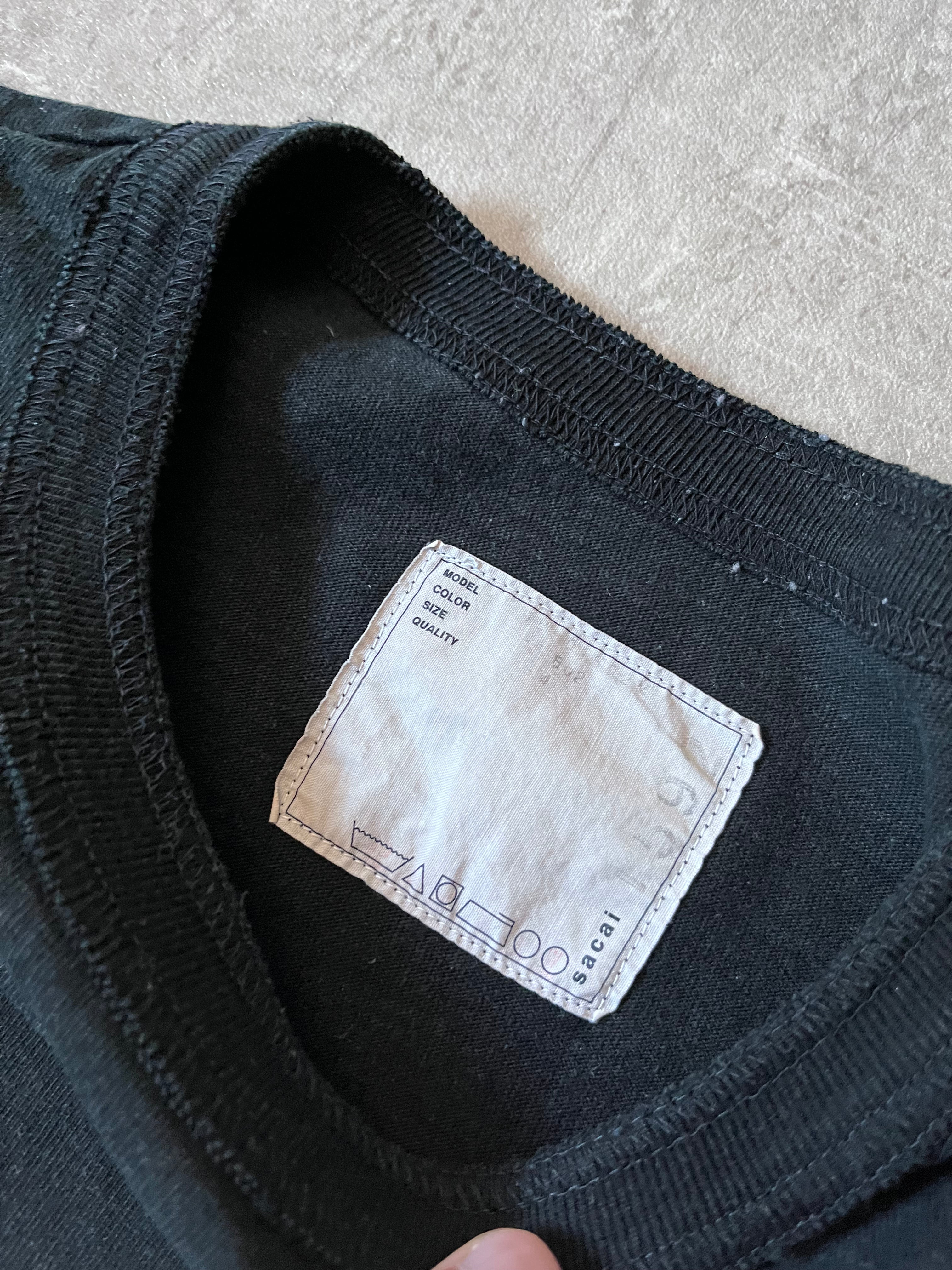 S/S 2018 Sacai x Lawrence Weiner Graphic T-shirt Black Men - L